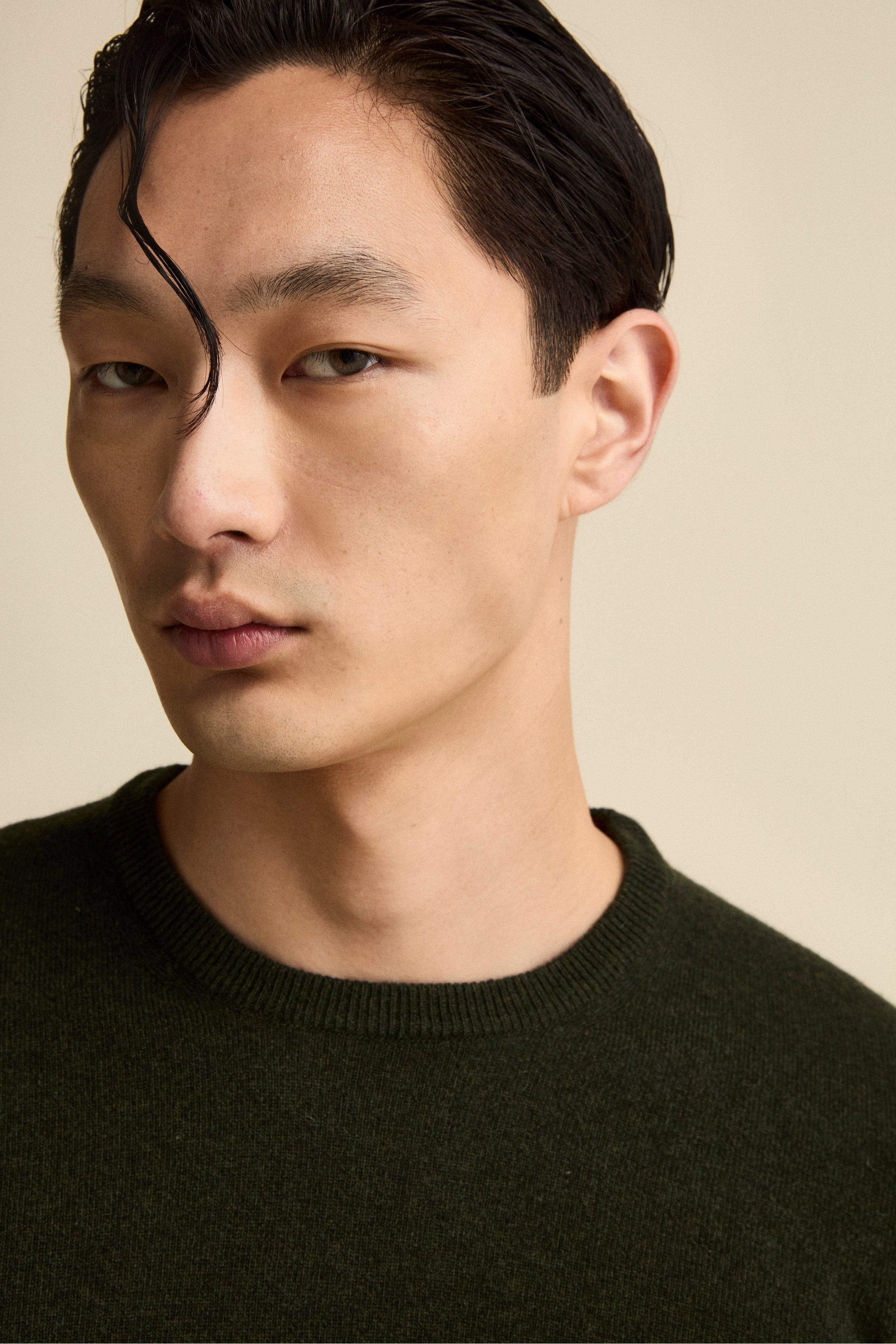 Maglia Girocollo Regular Fit in Lana Merino - VERDE