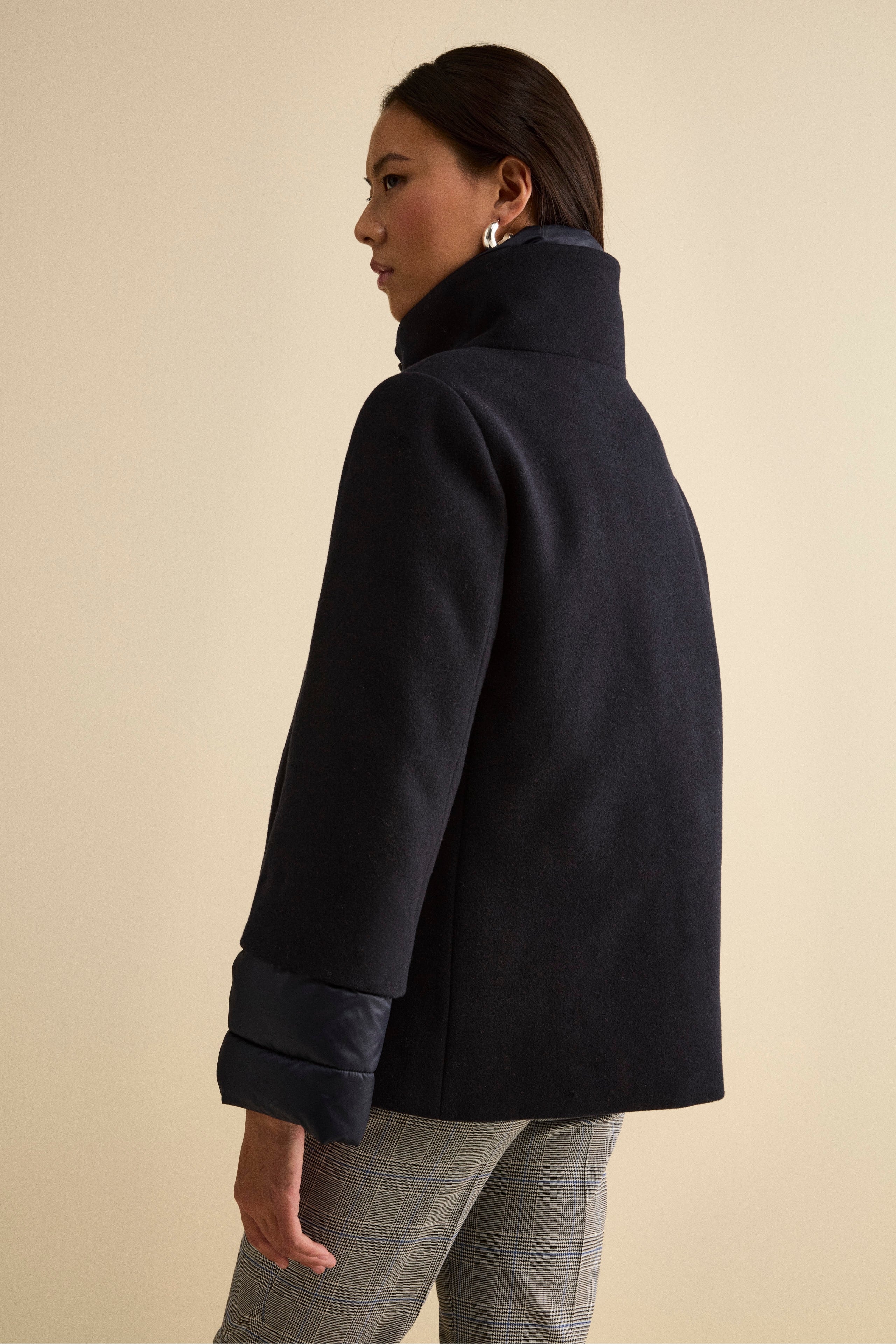 Giubbotto Imbottito Svasato con Zip - BLU