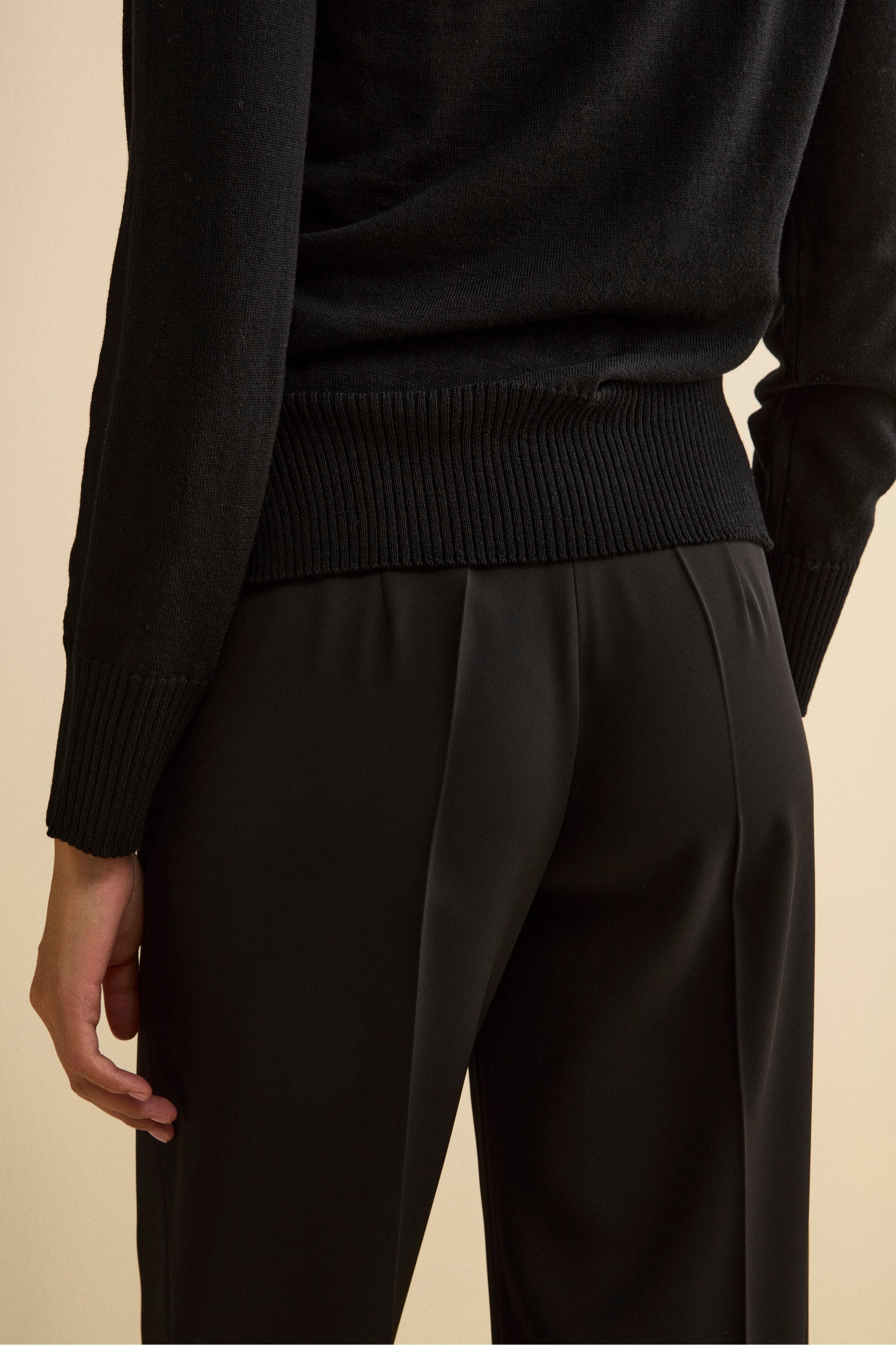 Pantalone Cady a Palazzo con Pieghe - NERO