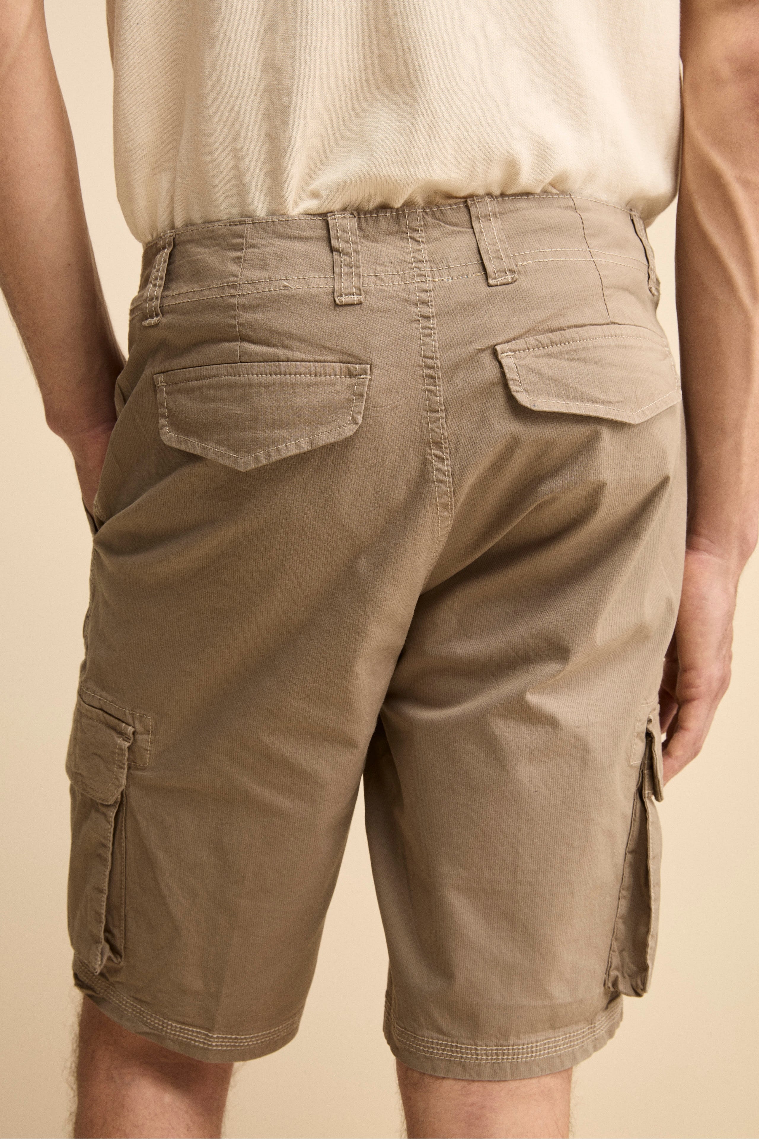 Bermuda Cargo in Cotone Canetté - FANGO