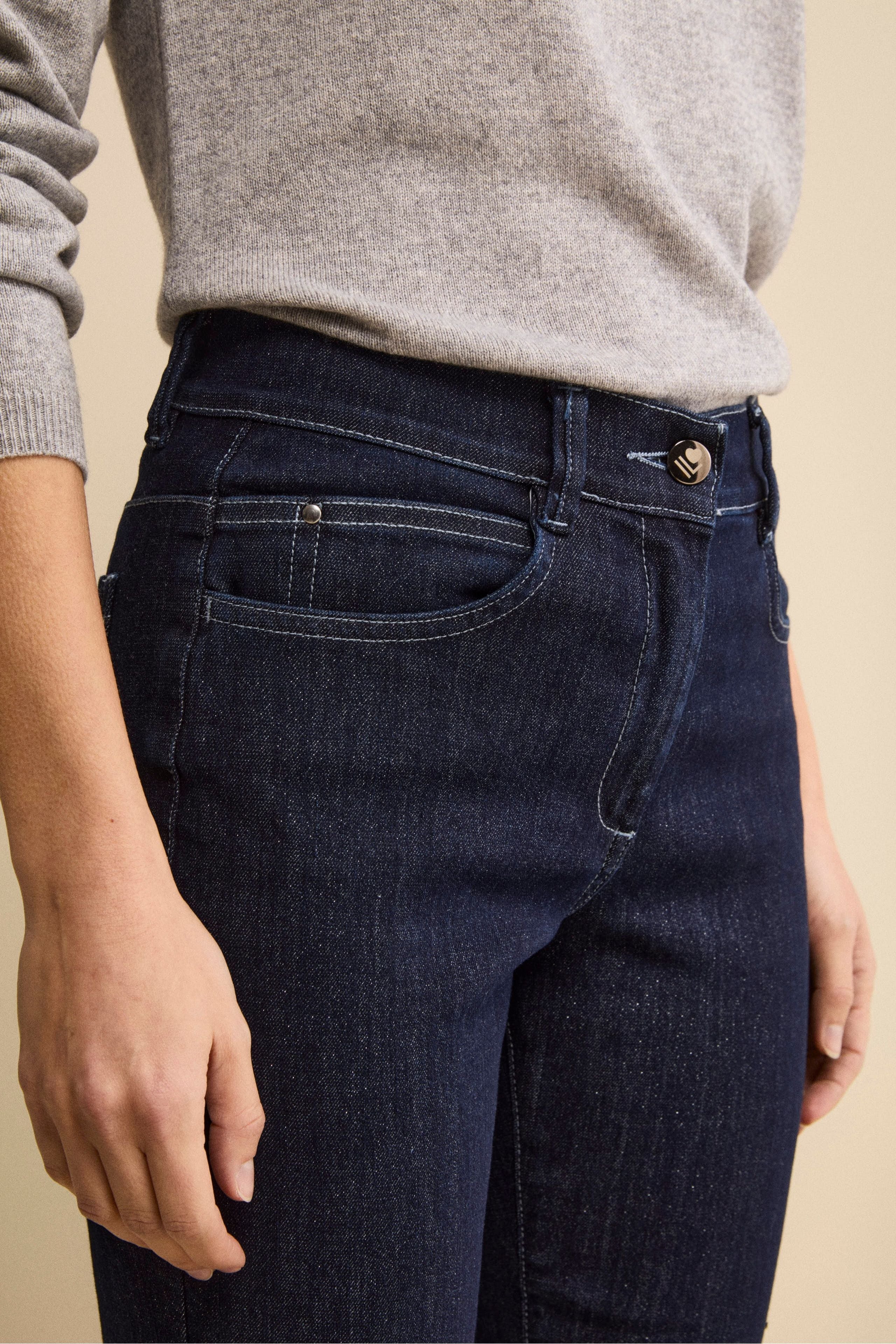 Pantalone Denim in Cotone con Lurex - JEANS