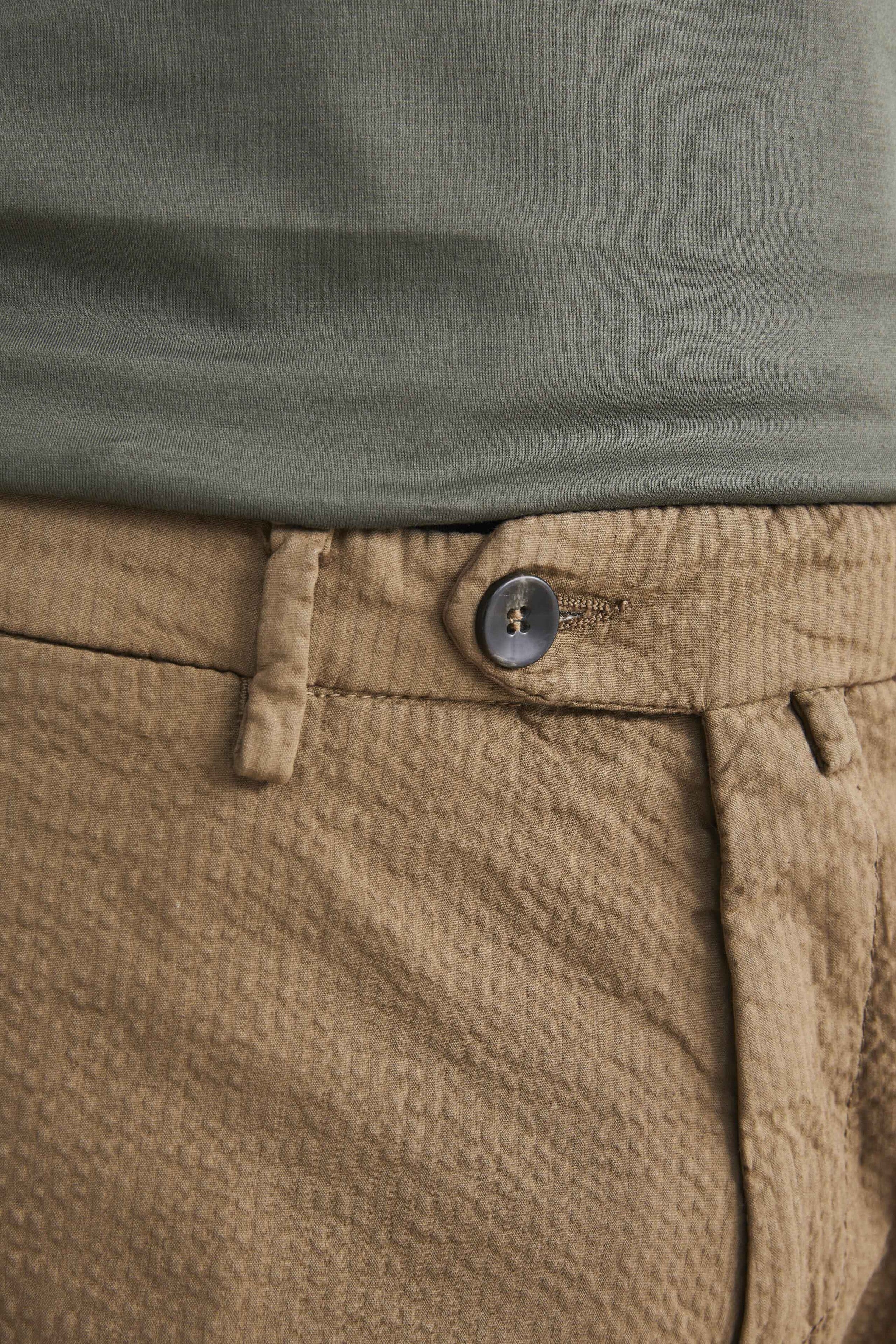 Pantaloni slim in cotone - NOCCIOLA