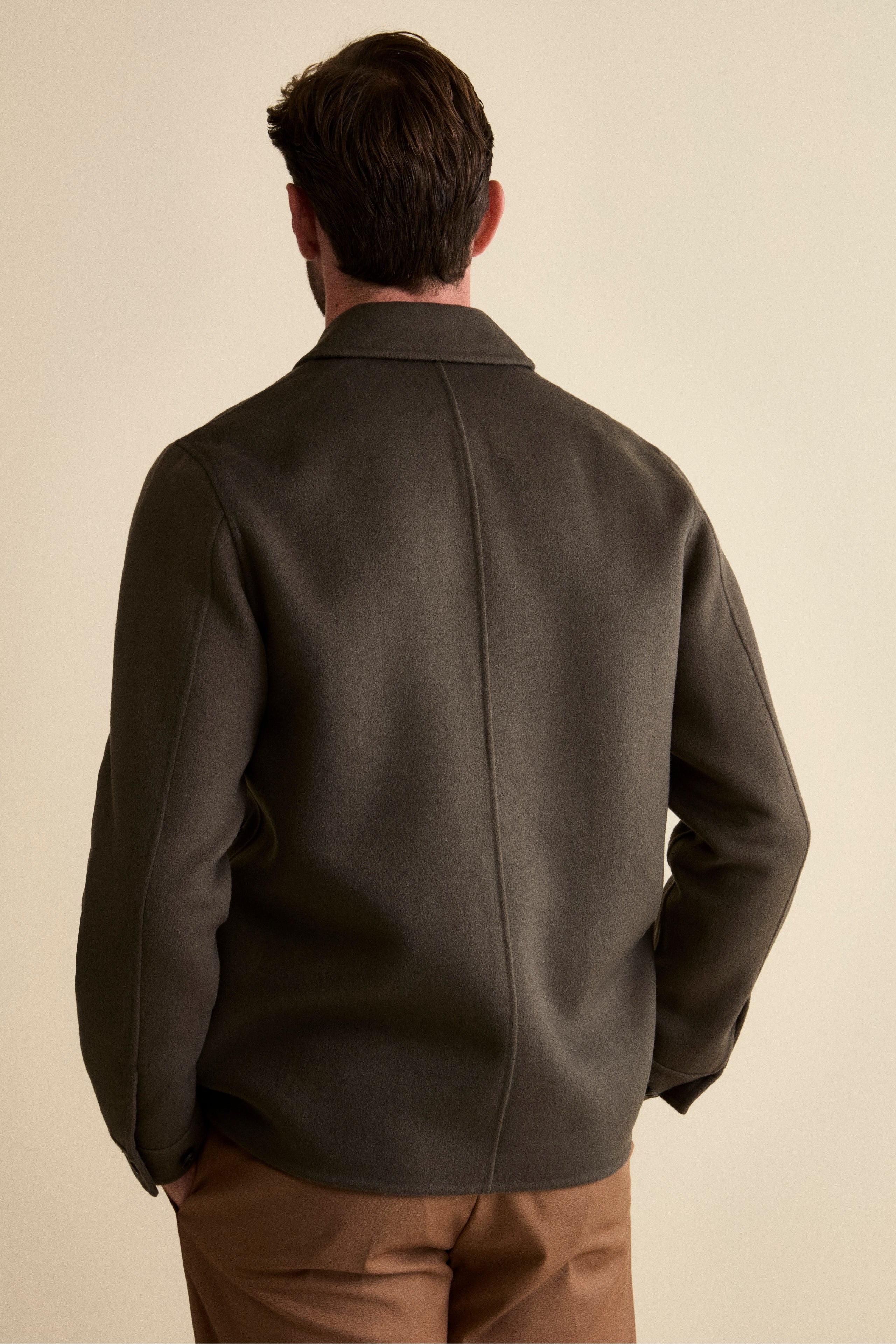 Giacca Camicia in Misto Lana - GRIGIO SCURO