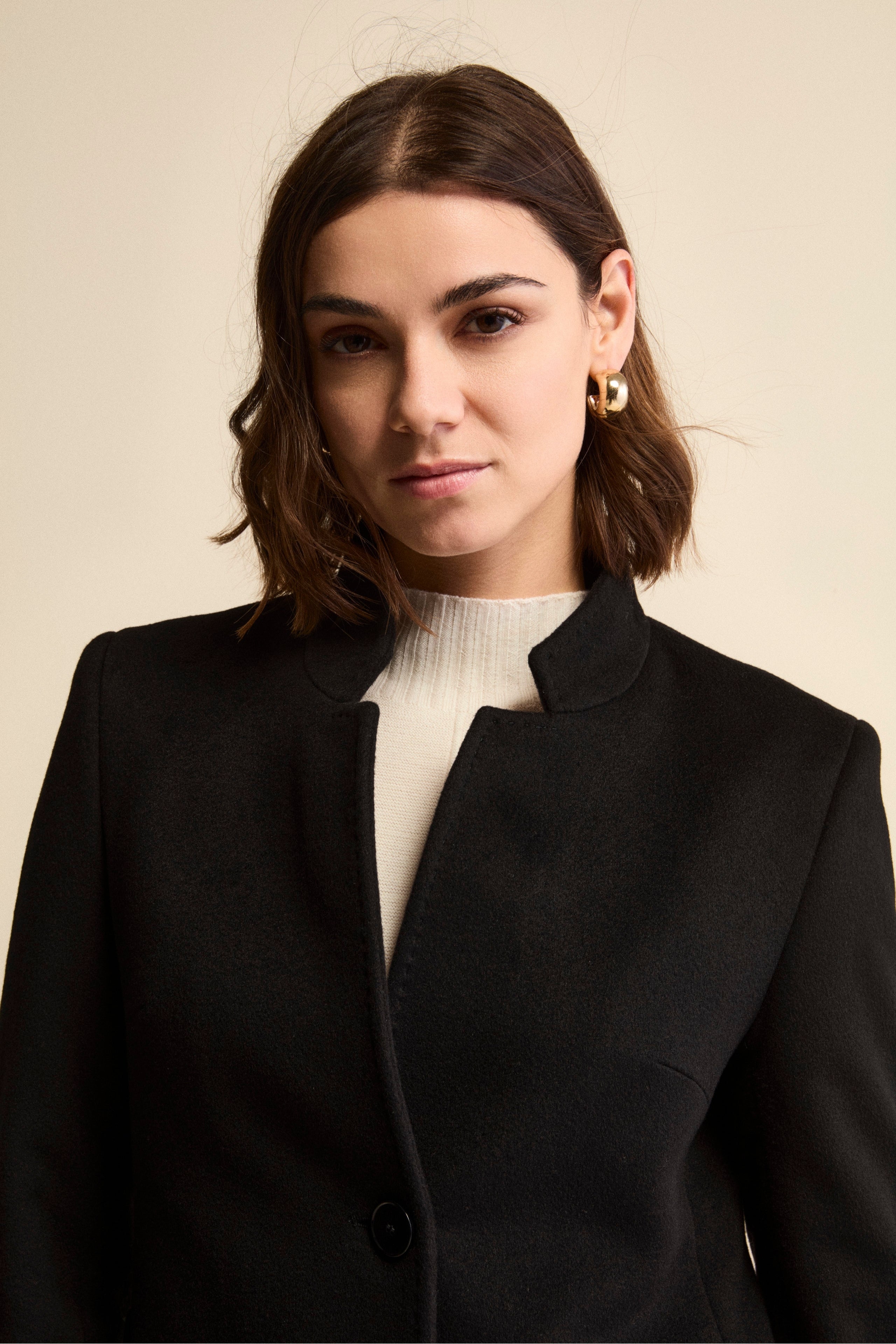 Cappotto in cashmere da donna - NERO