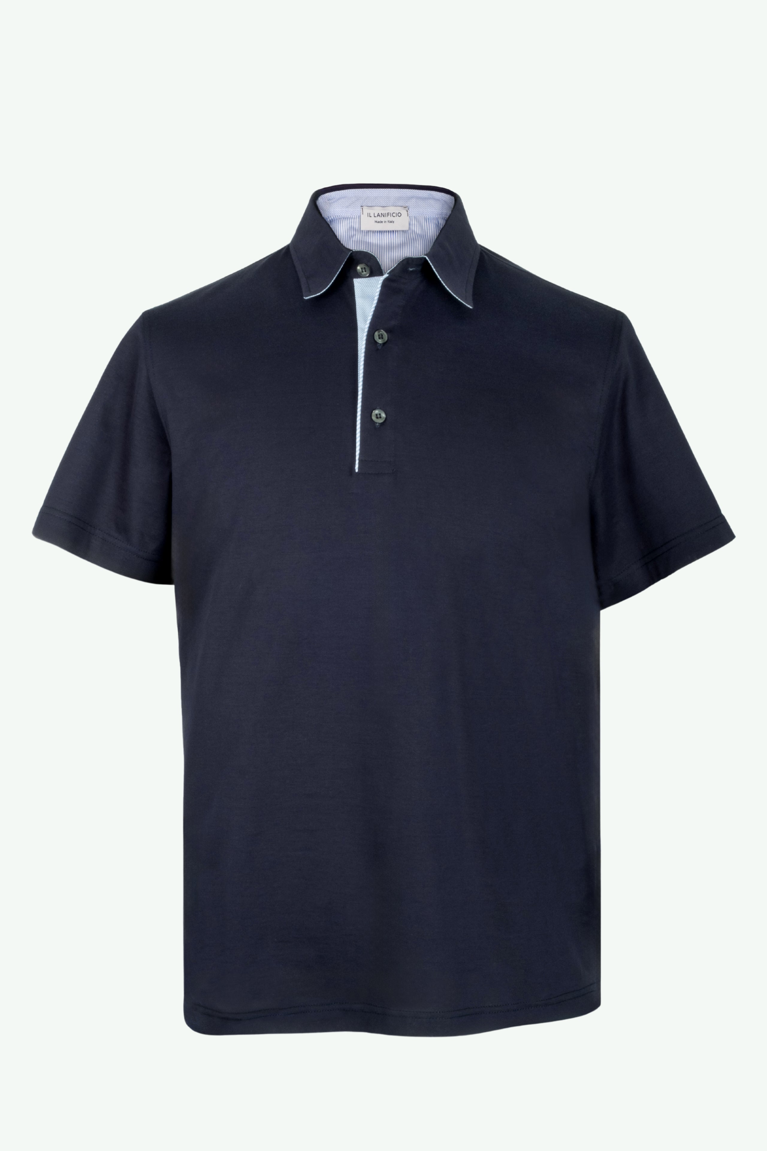 Polo Jersey Mezza Manica in Filo di Scozia - BLU NOTTE