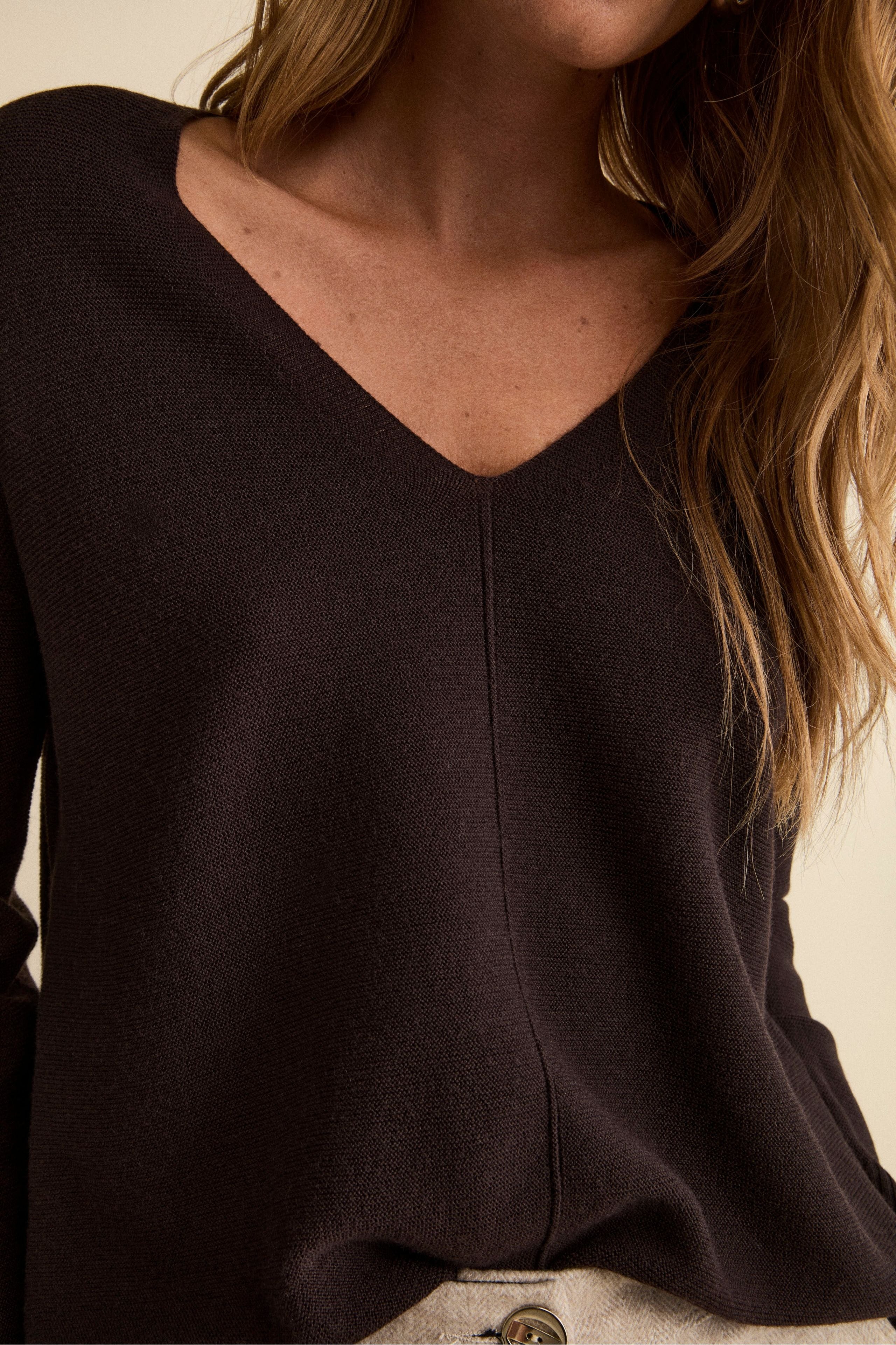 Maglia Over Scollo a V in Lana Merino - T.MORO