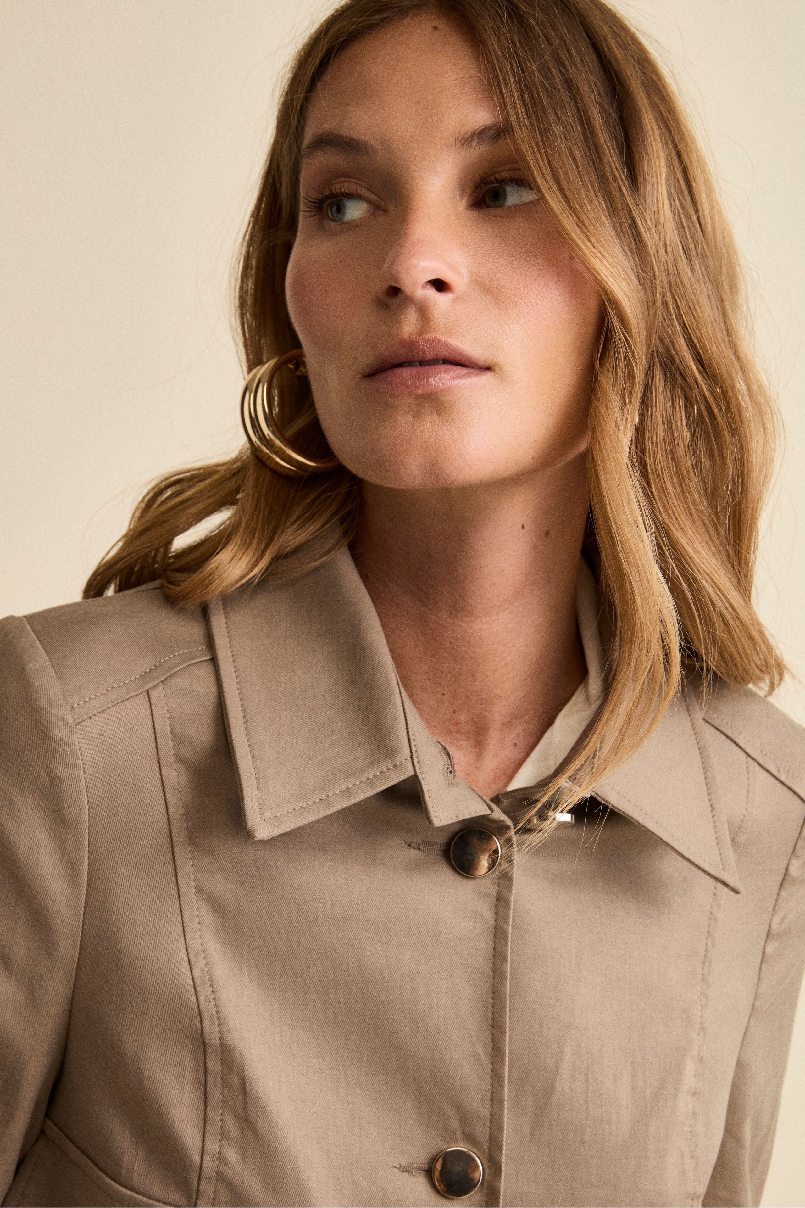 Giacca Corta in Gabardina con Tasche - TORTORA