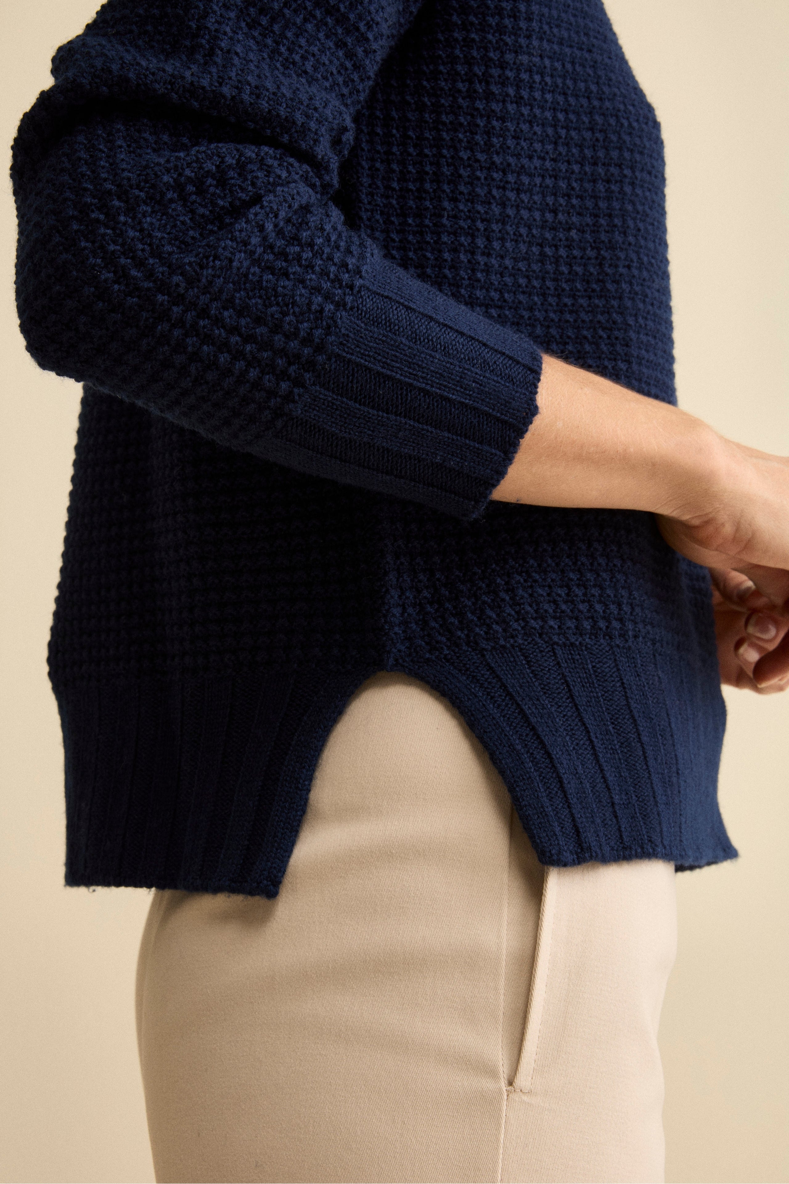 Dolcevita Morbido Lavorato in Lana Merino - NAVY