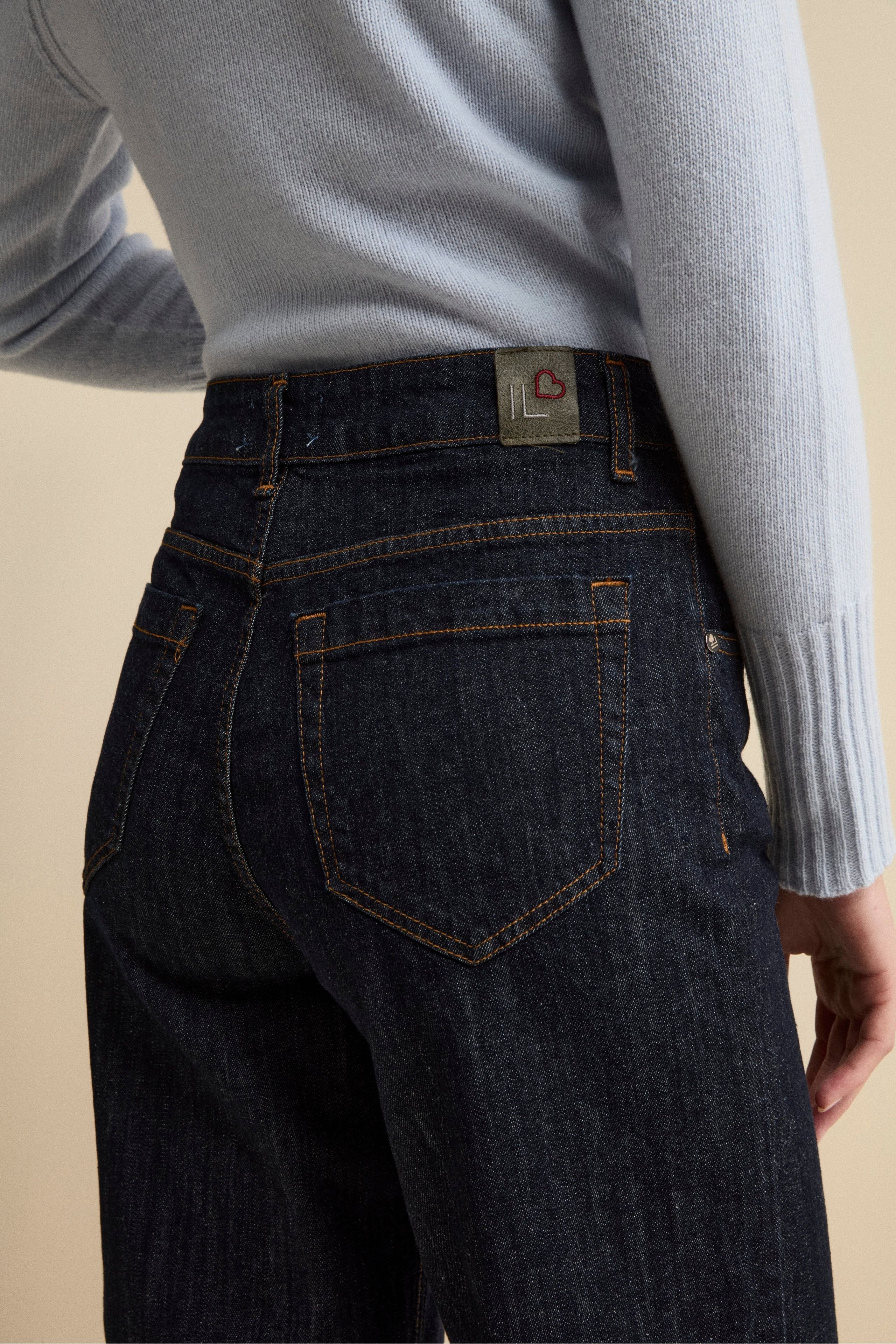 Jeans Sfrangiato a Gamba Larga - DENIM