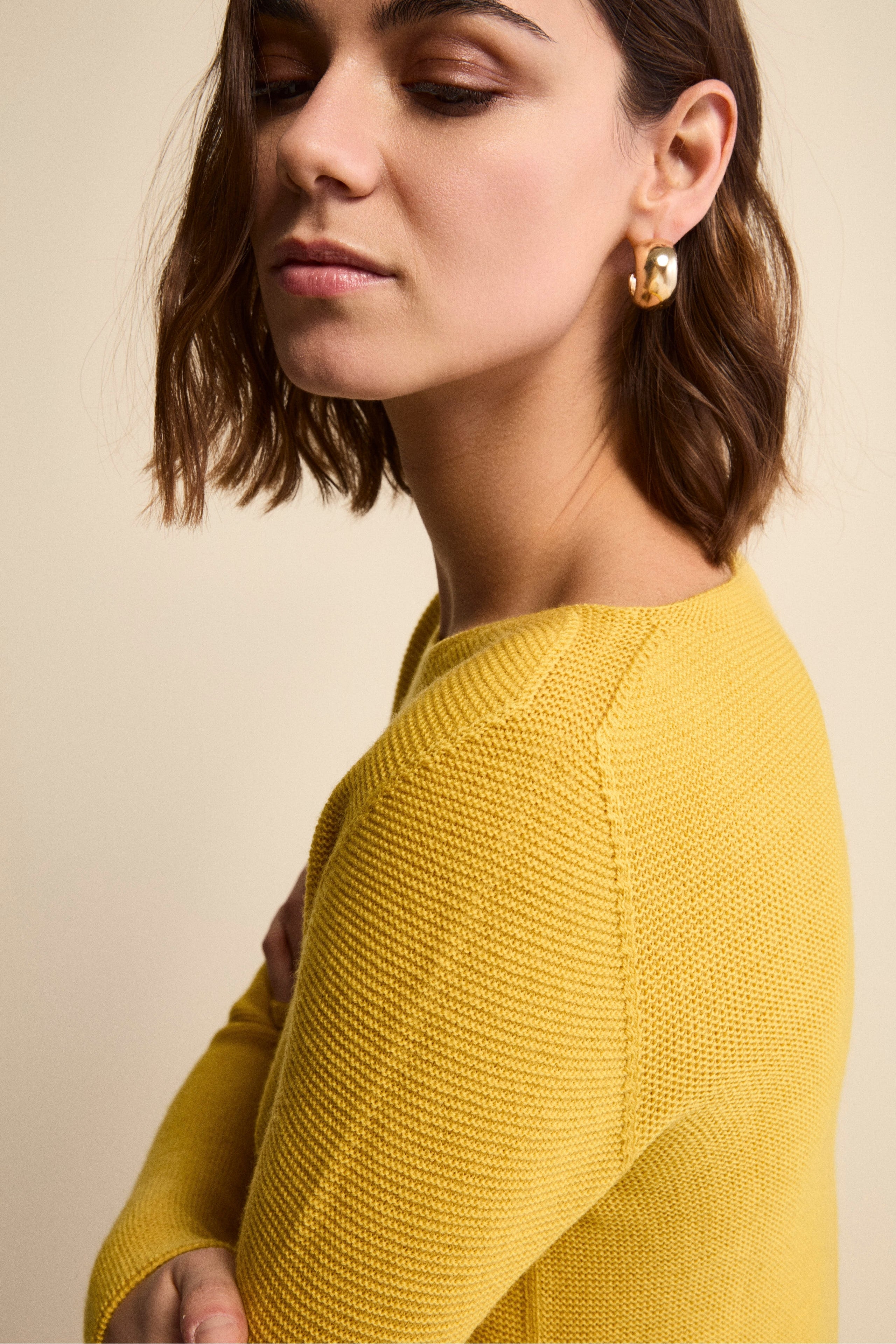 Maglia Barchetta in Lana Merino - CURRY