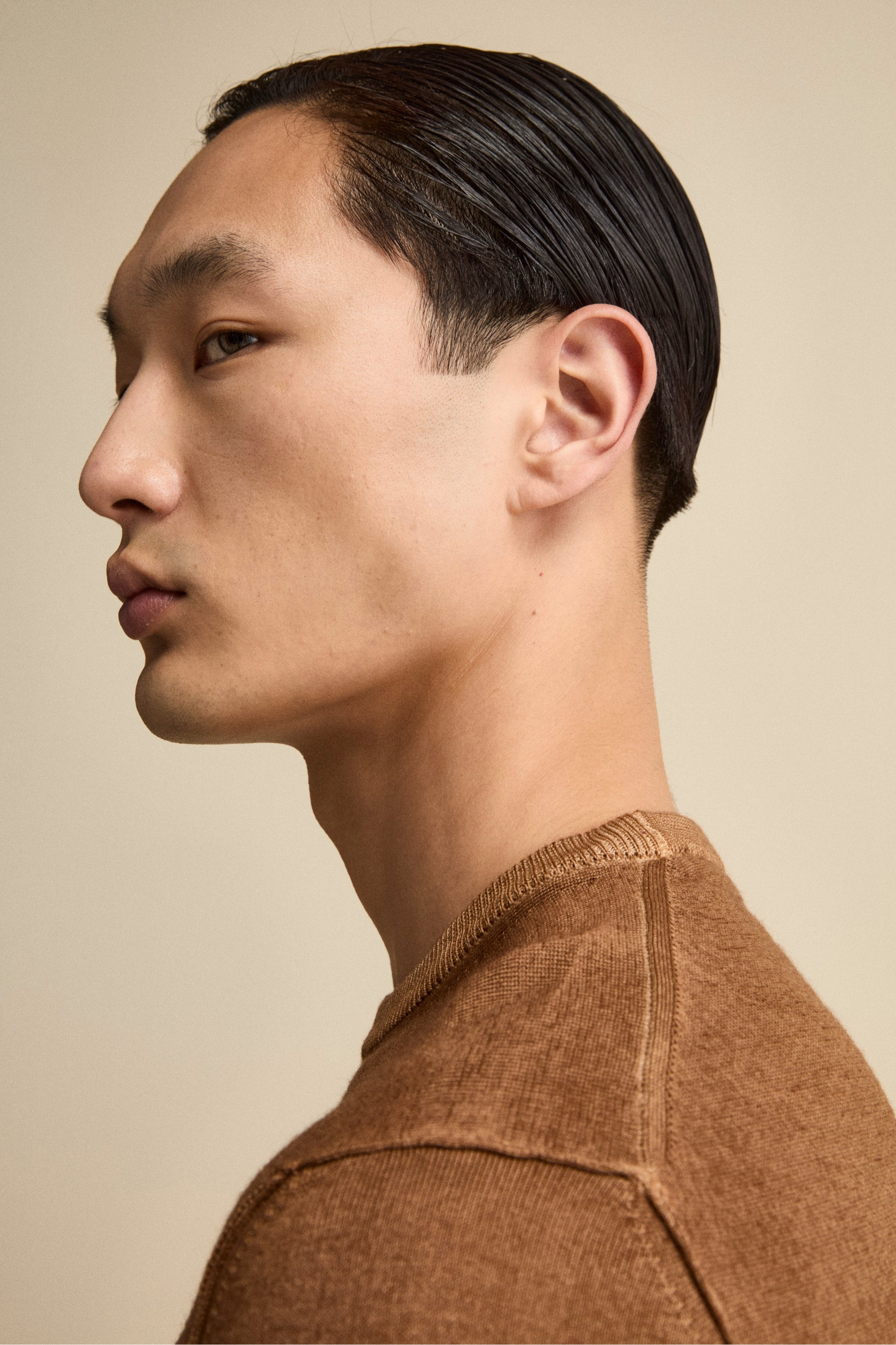 Girocollo in Lana Merino Extrafine - TABACCO