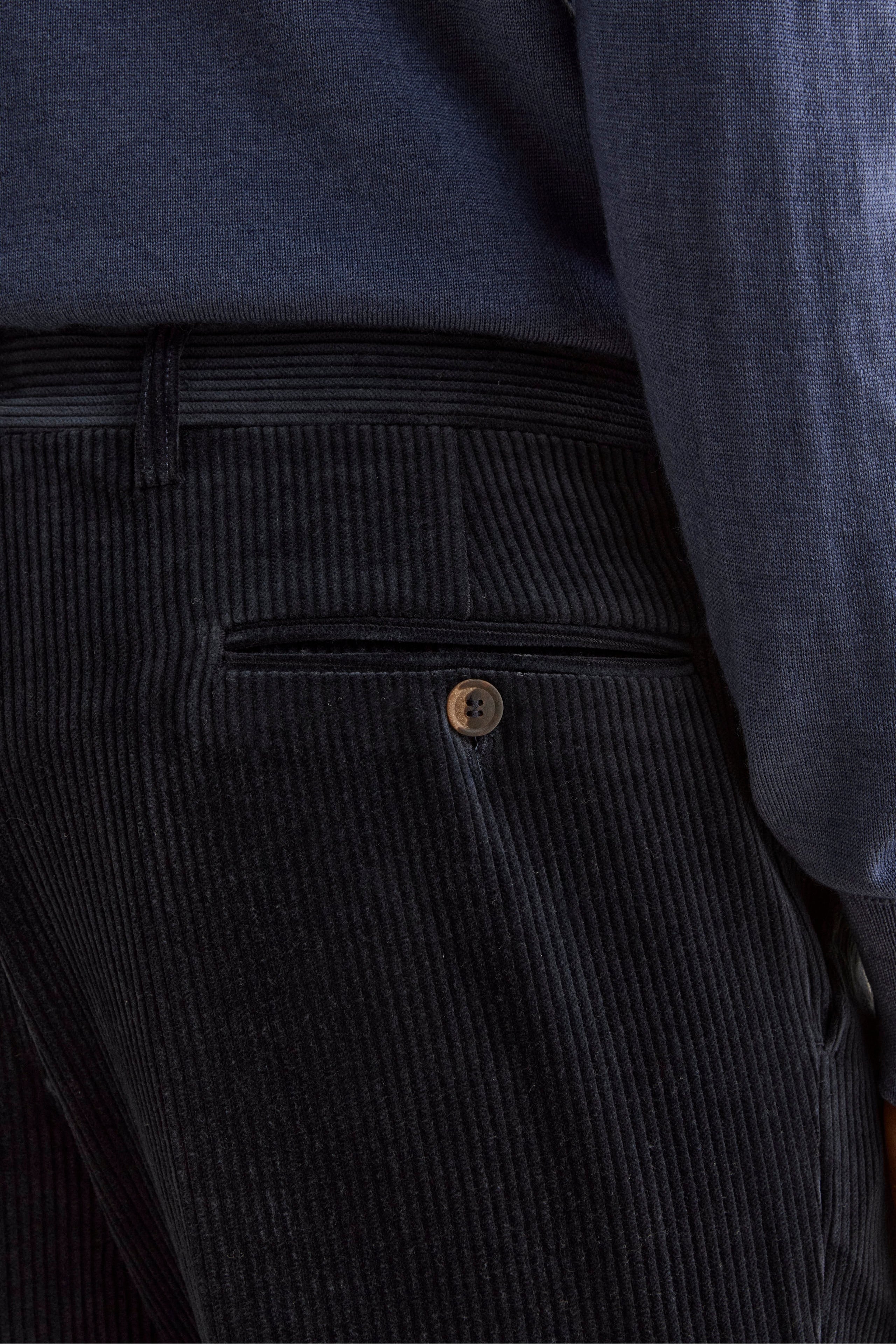 Pantalone in Velluto Regular Fit - BLU