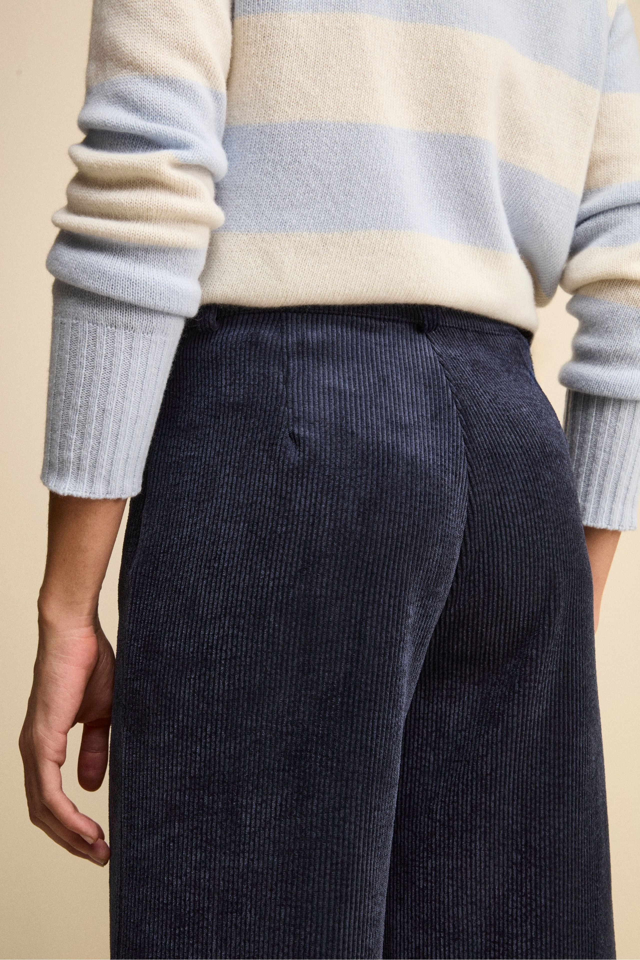 Pantalone Ampio in Velluto a Coste - BLU