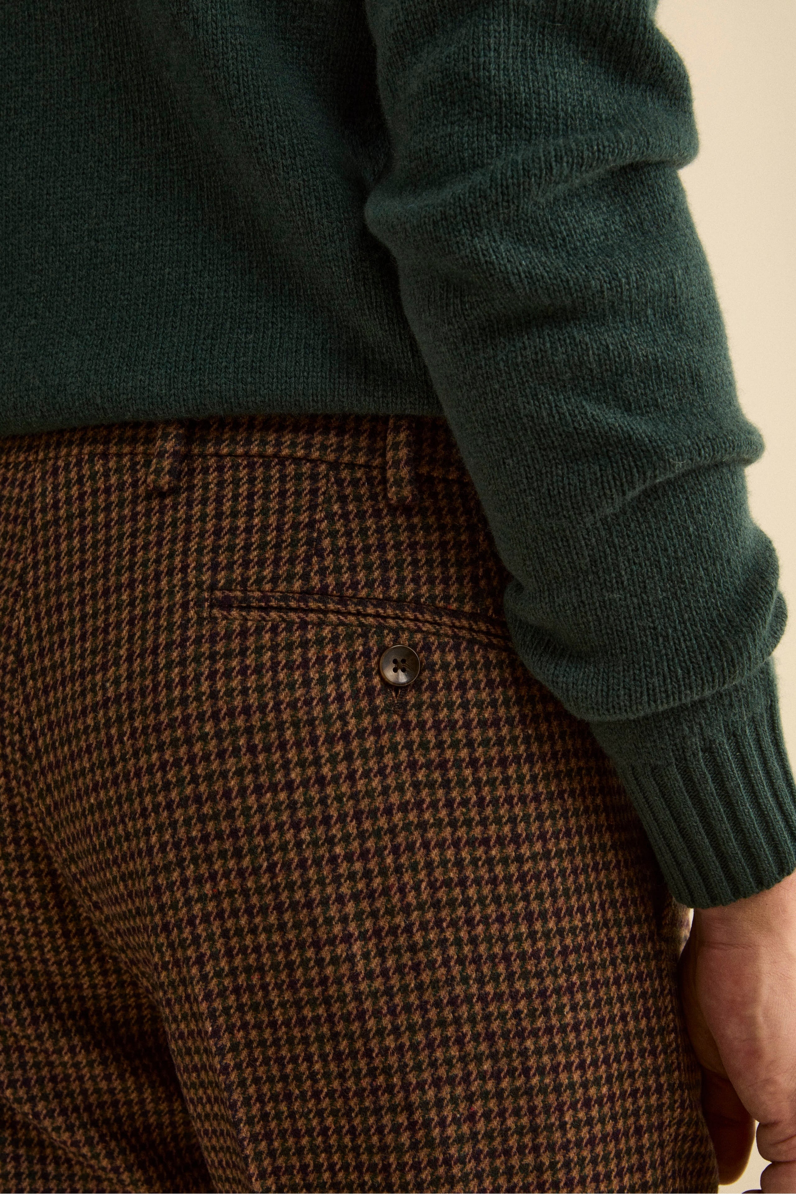 Pantalone Fantasia Slim Fit in Misto Lana - P/P CAMMELLO
