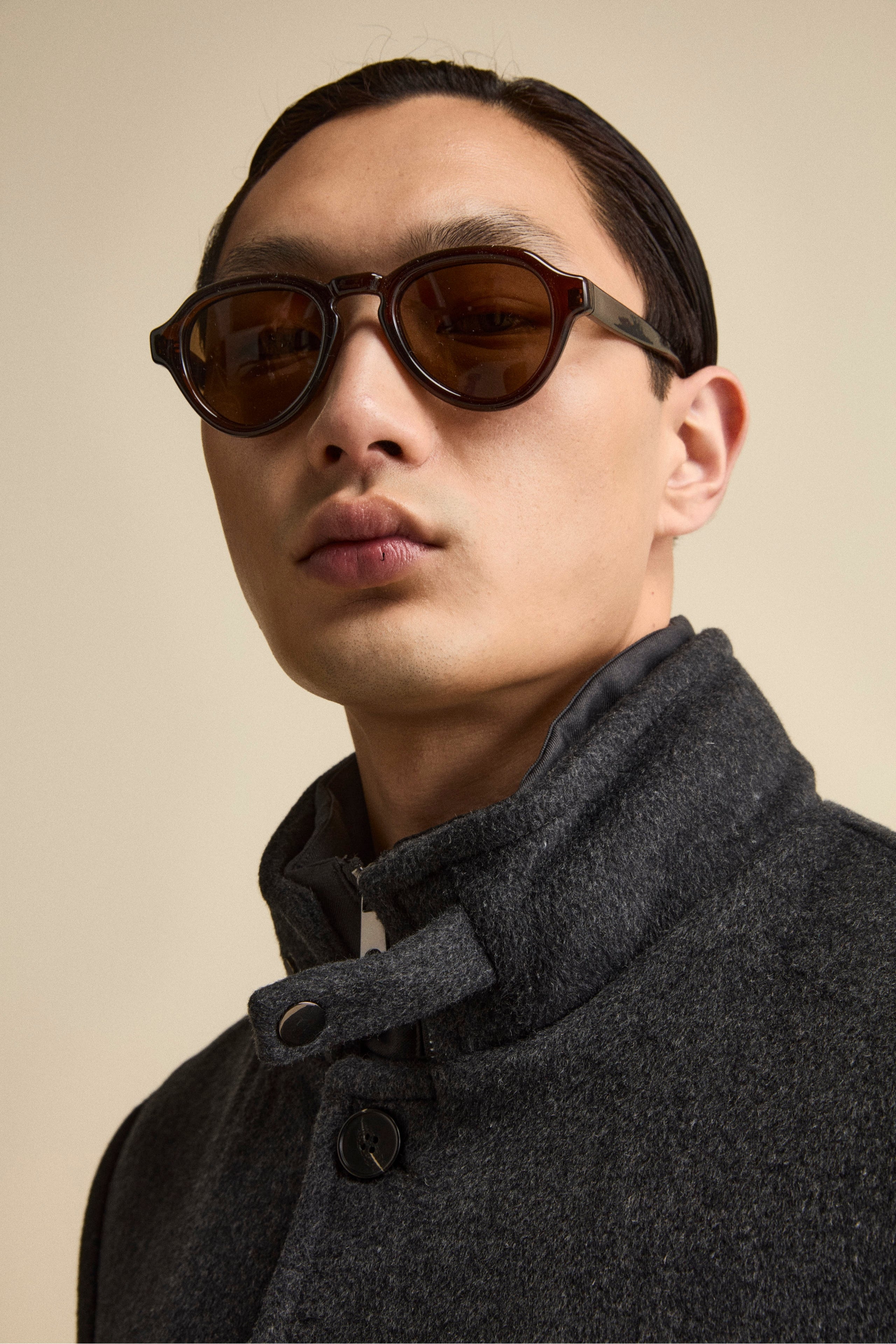 Cappotto Midi in Misto Lana con Pettorina Removibile - ANTRACITE