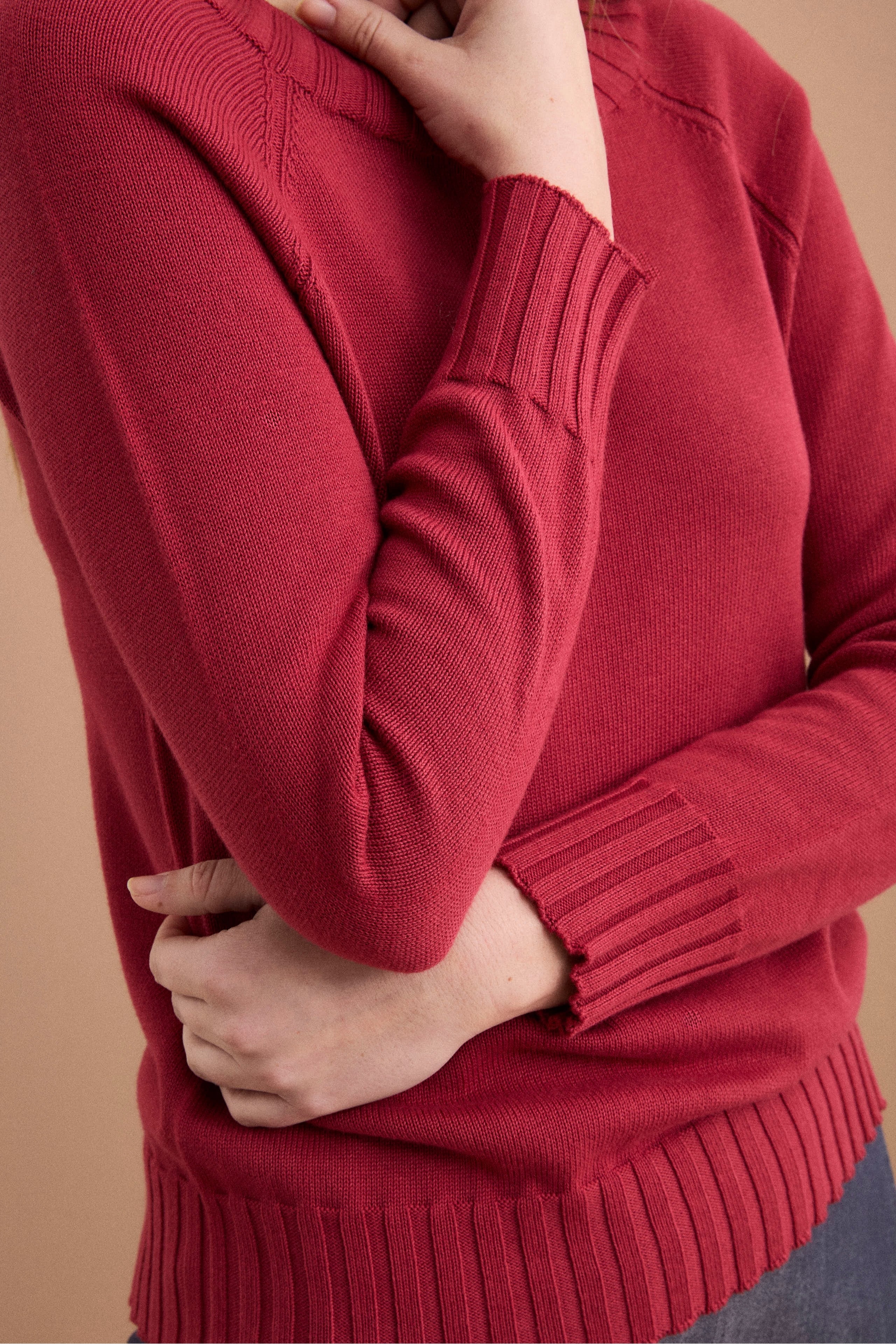 Maglia Barchetta in Cotone con Manica Raglan - BORDEAUX