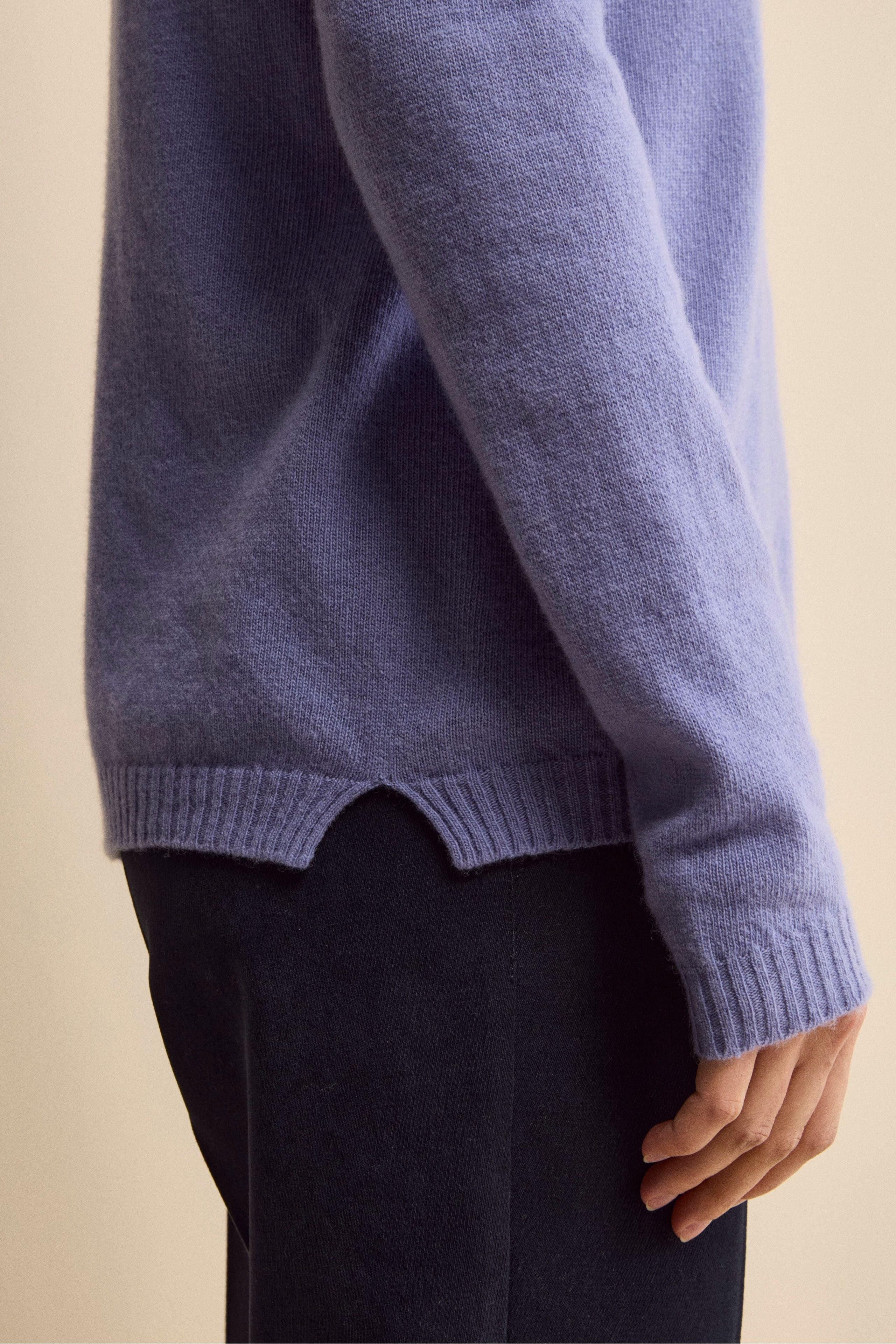 Maglia Collo Morbido lana cashmere - LAVANDA
