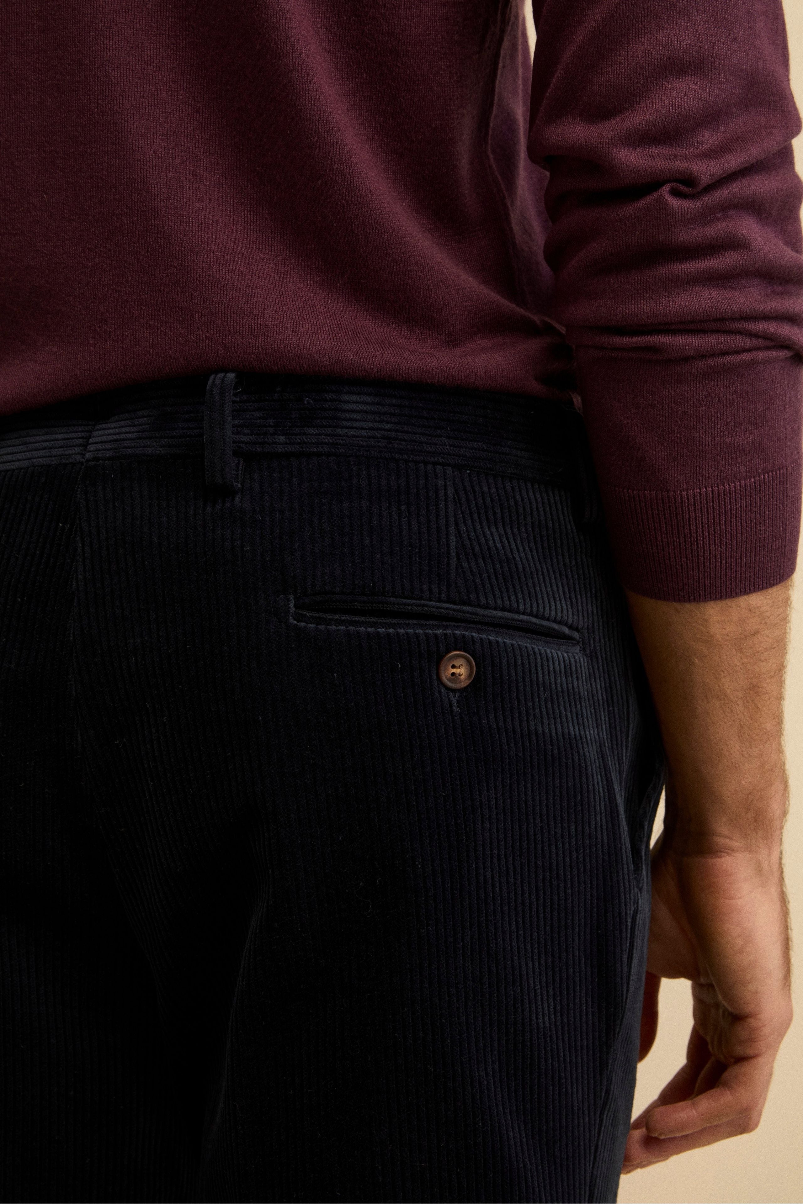 Pantalone Chino in Velluto Comfort Fit - BLU