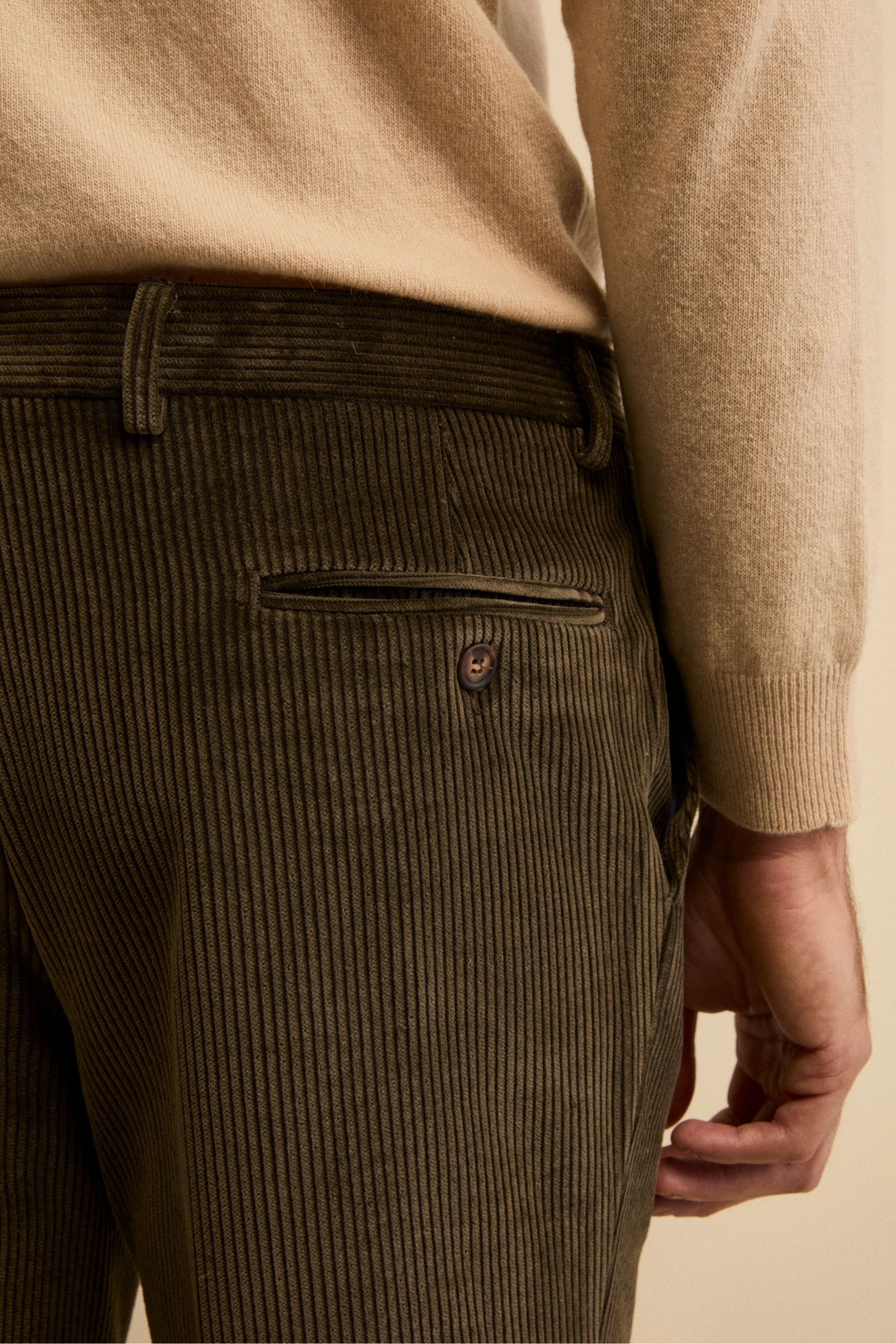 Pantalone Chino in Velluto Comfort Fit - VERDE