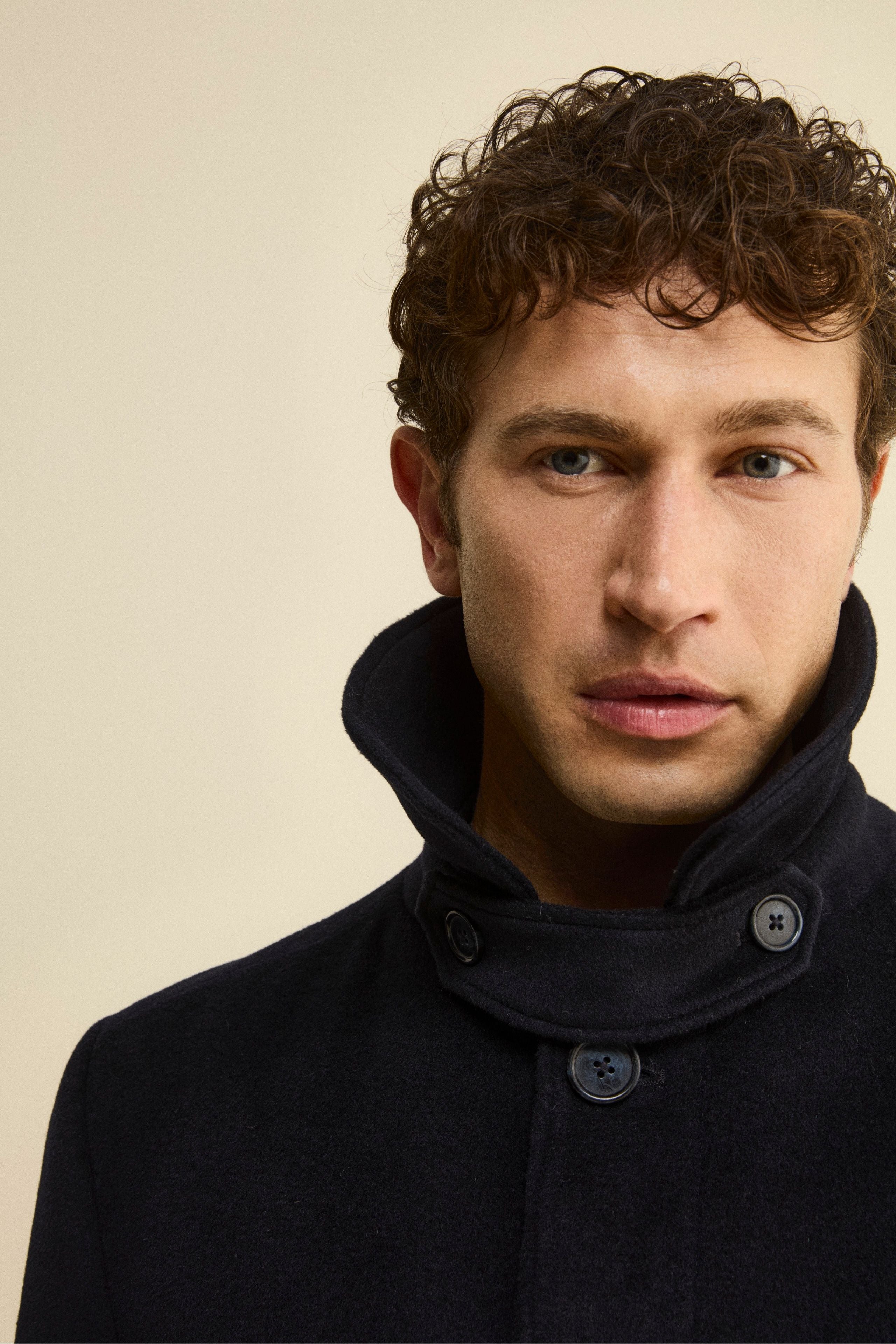 Cappotto Lungo Foderato in Lana e Cashmere - BLU