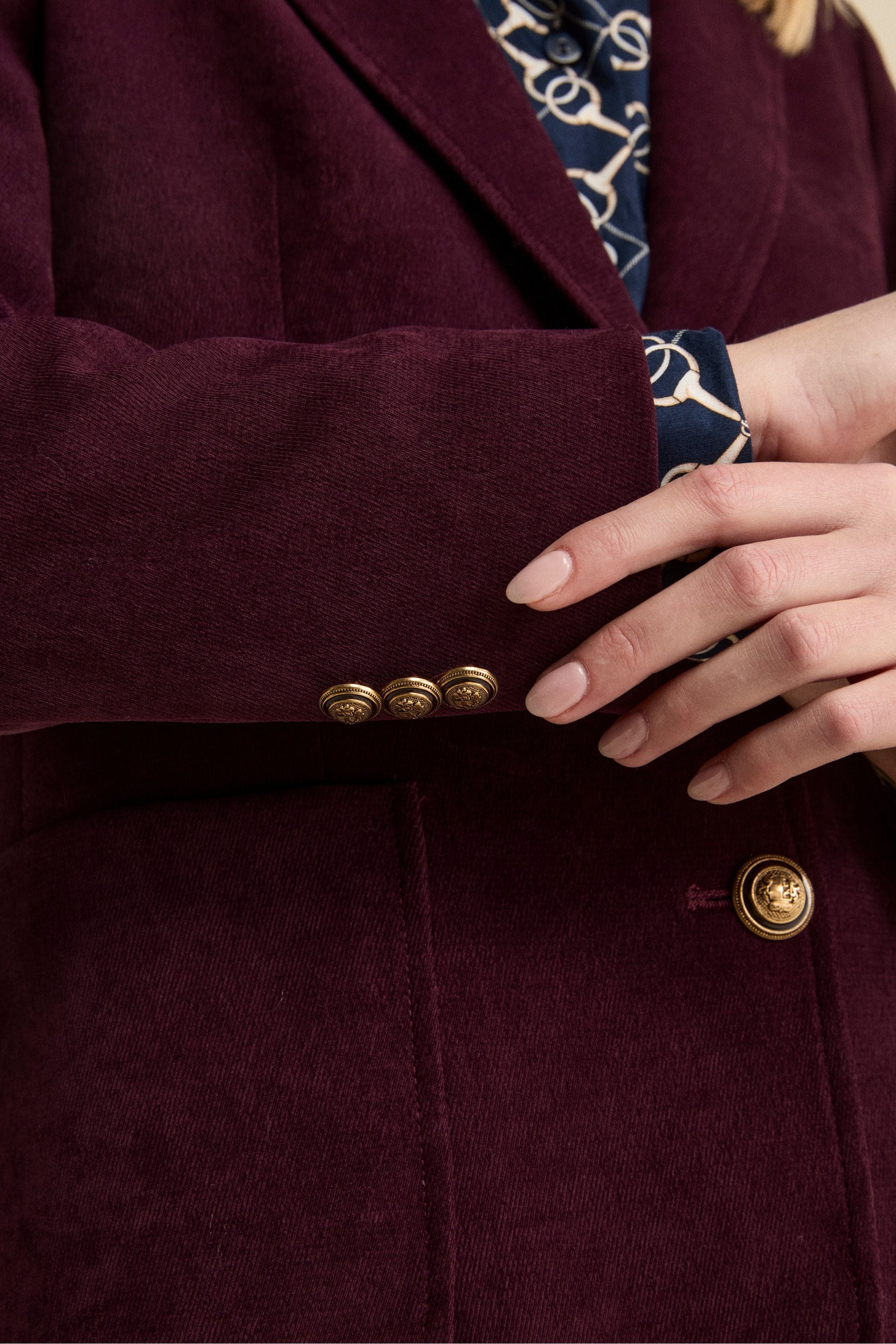 Giacca Foderata Monopetto in Velluto - BORDEAUX