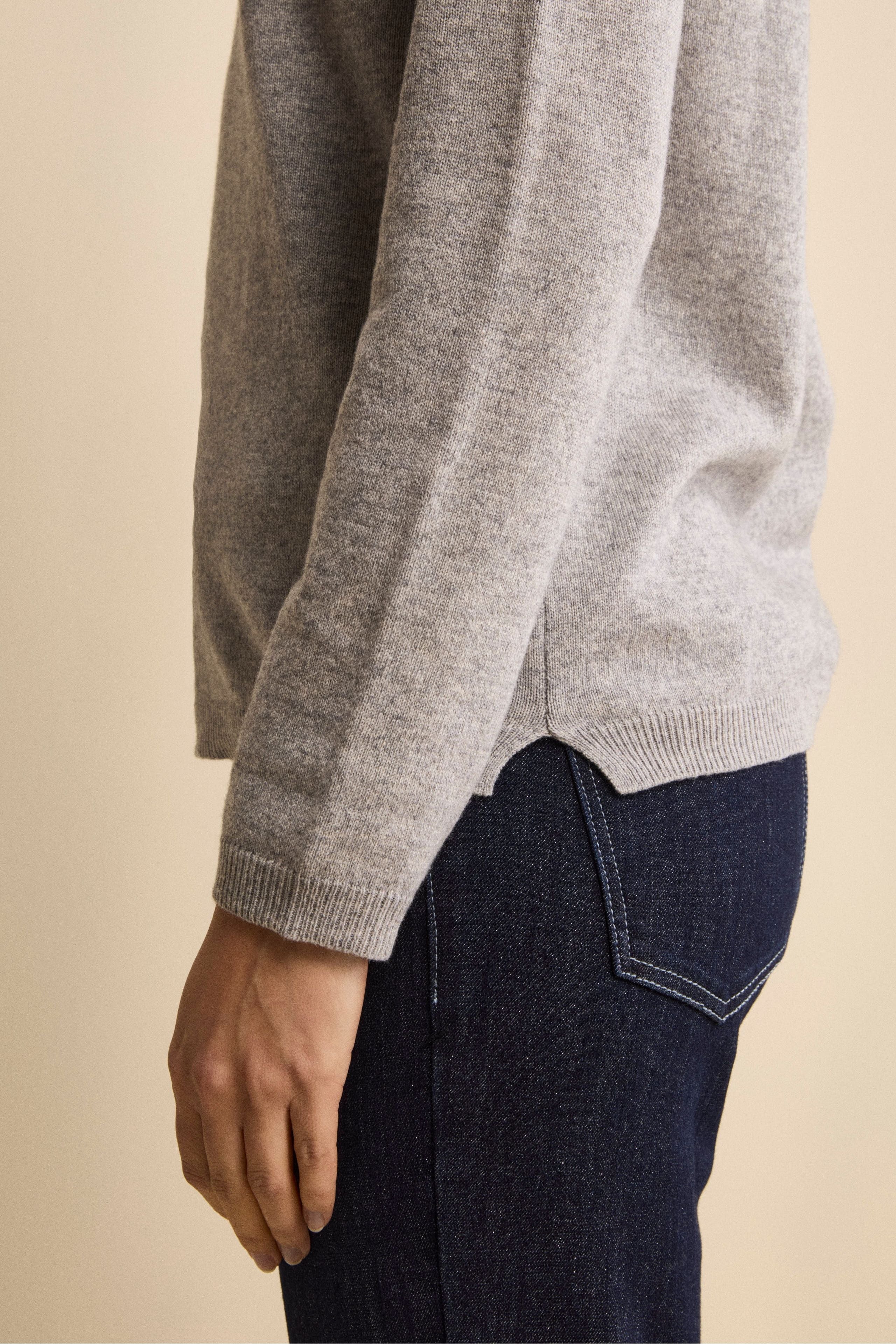 Lupetto in Seta e Cashmere - GRIGIO CHIARO