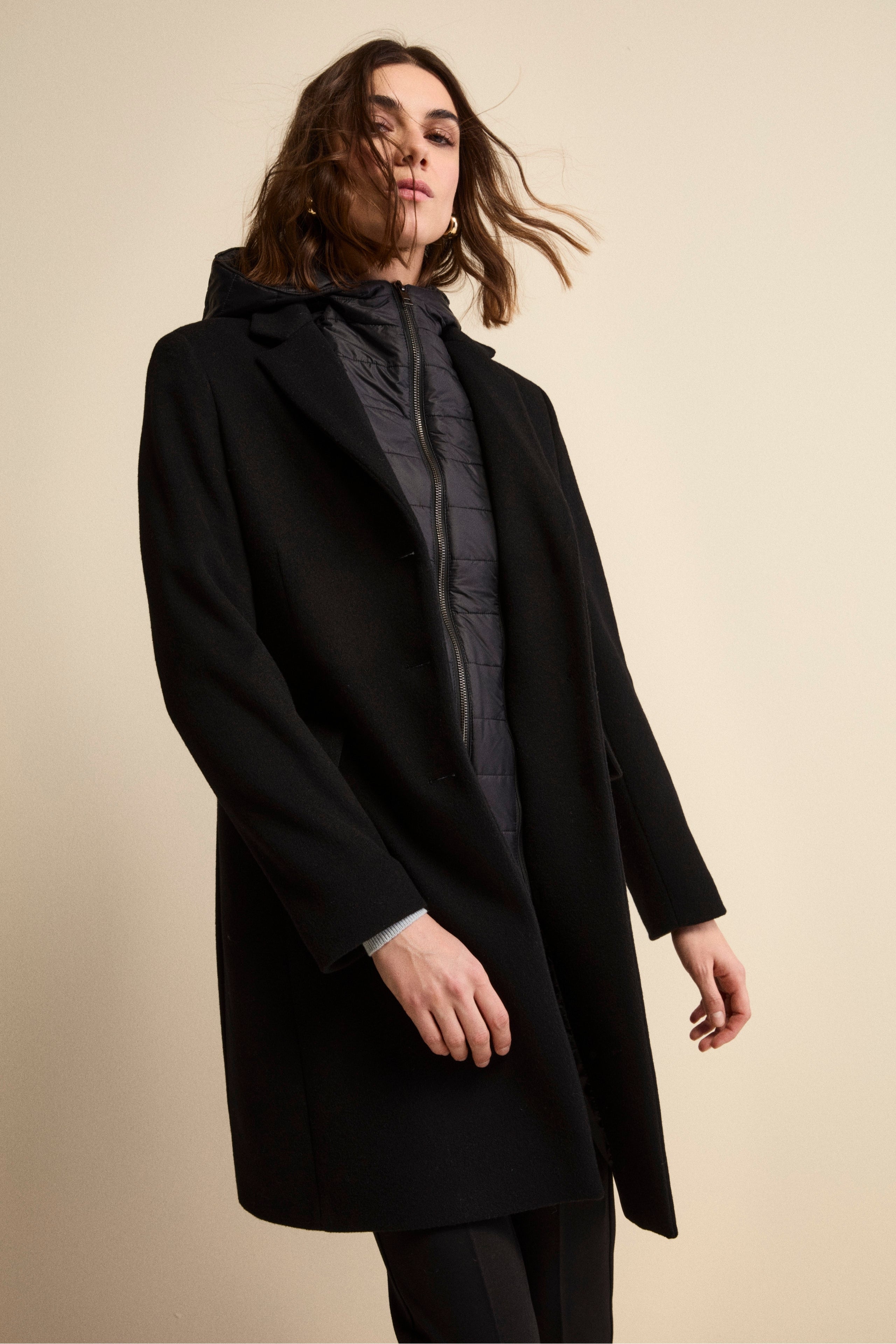 Cappotto in lana e cashmere - NERO