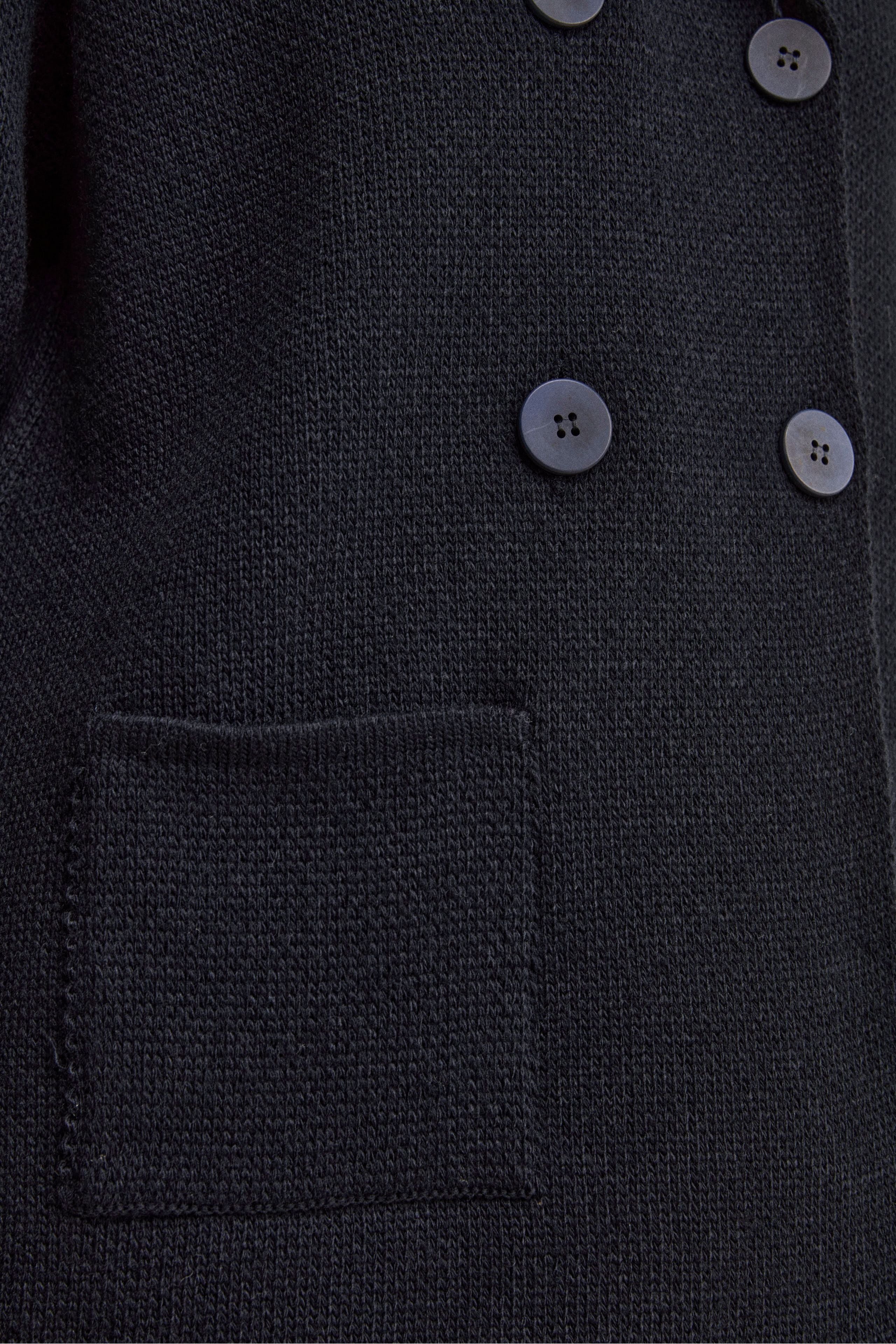 Cardigan Doppiopetto in Maglia con Cappuccio - BLU