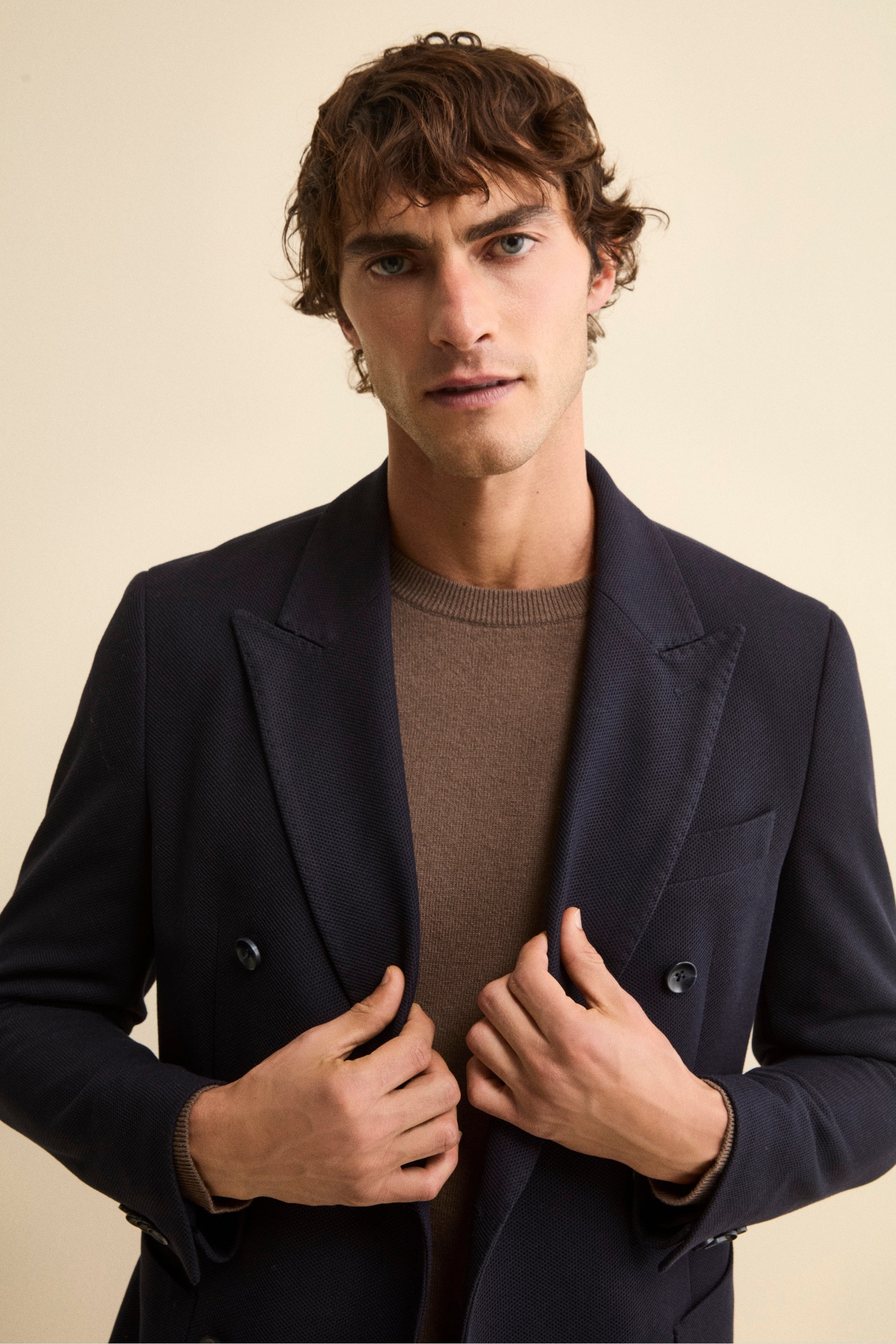Giacca Semifoderata Doppiopetto Regular Fit - NAVY