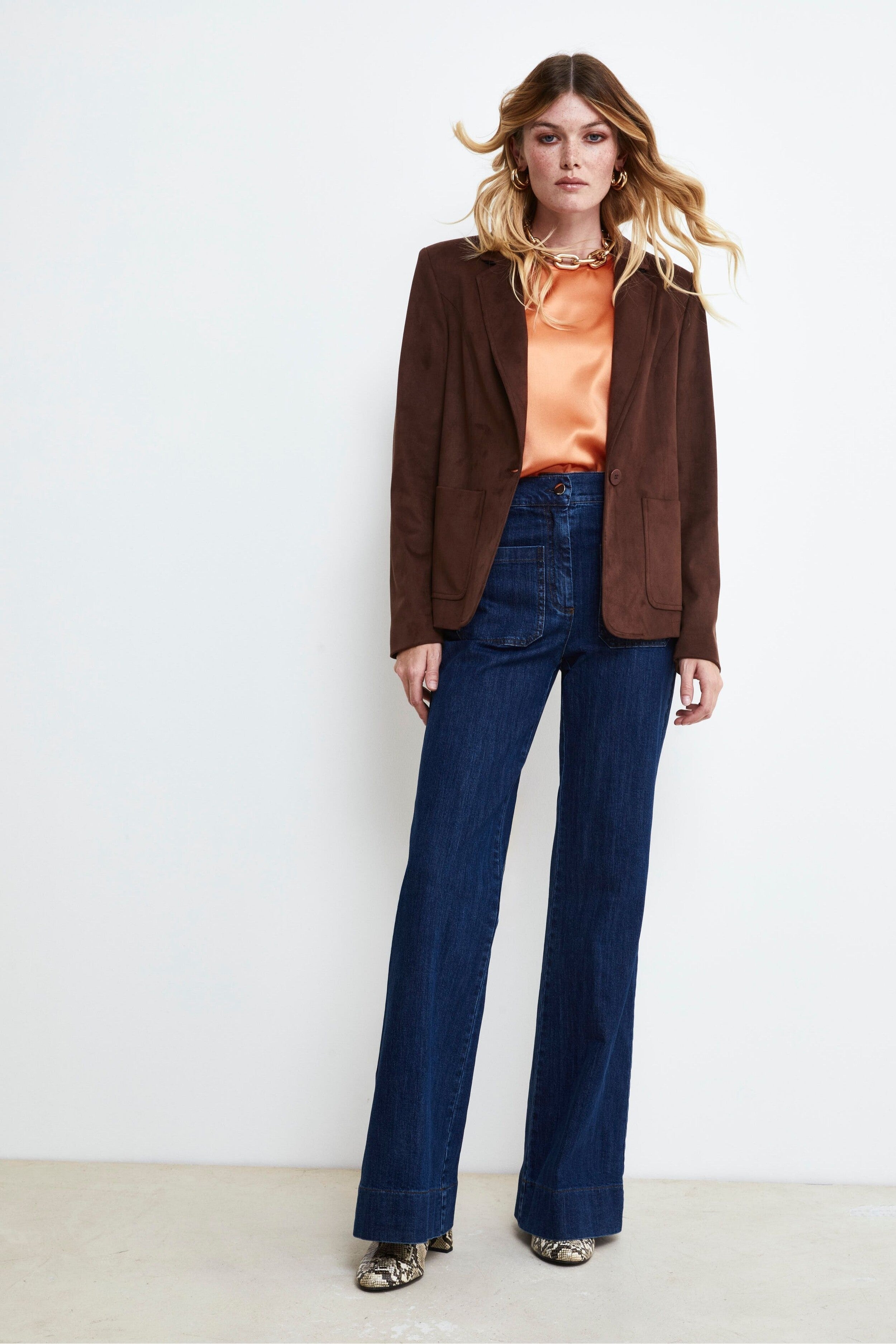 Giacca Daino Regular Fit - COGNAC