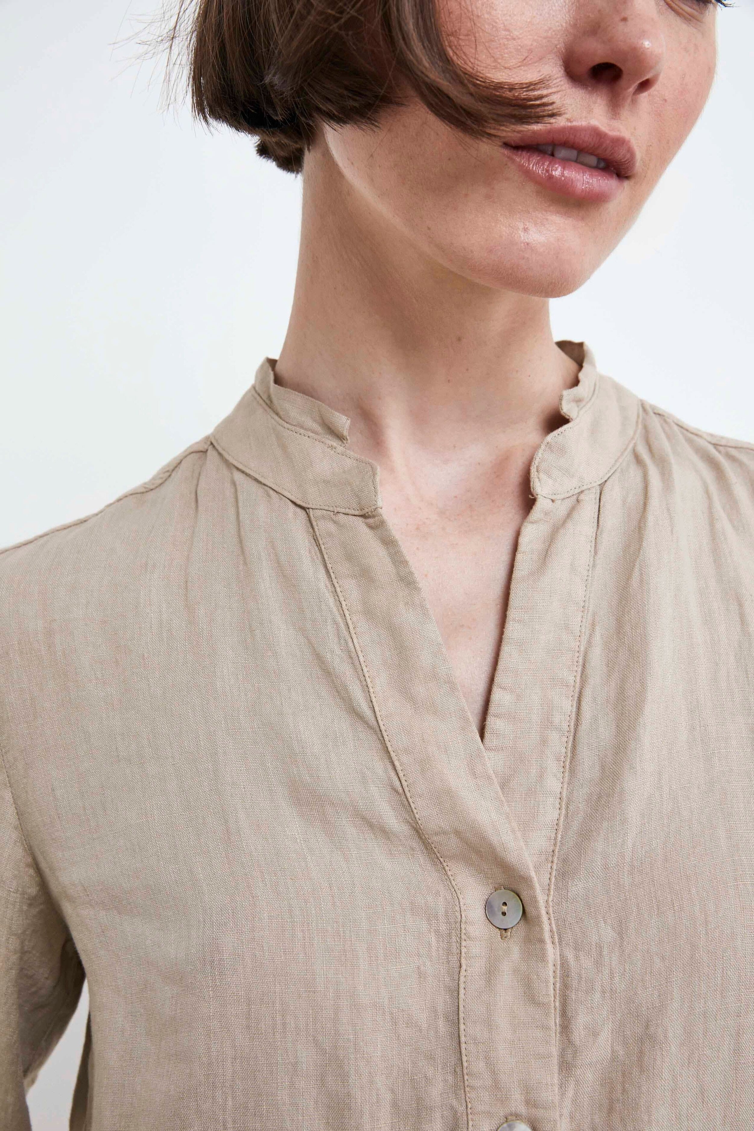 Abito Morbido in Lino - BEIGE