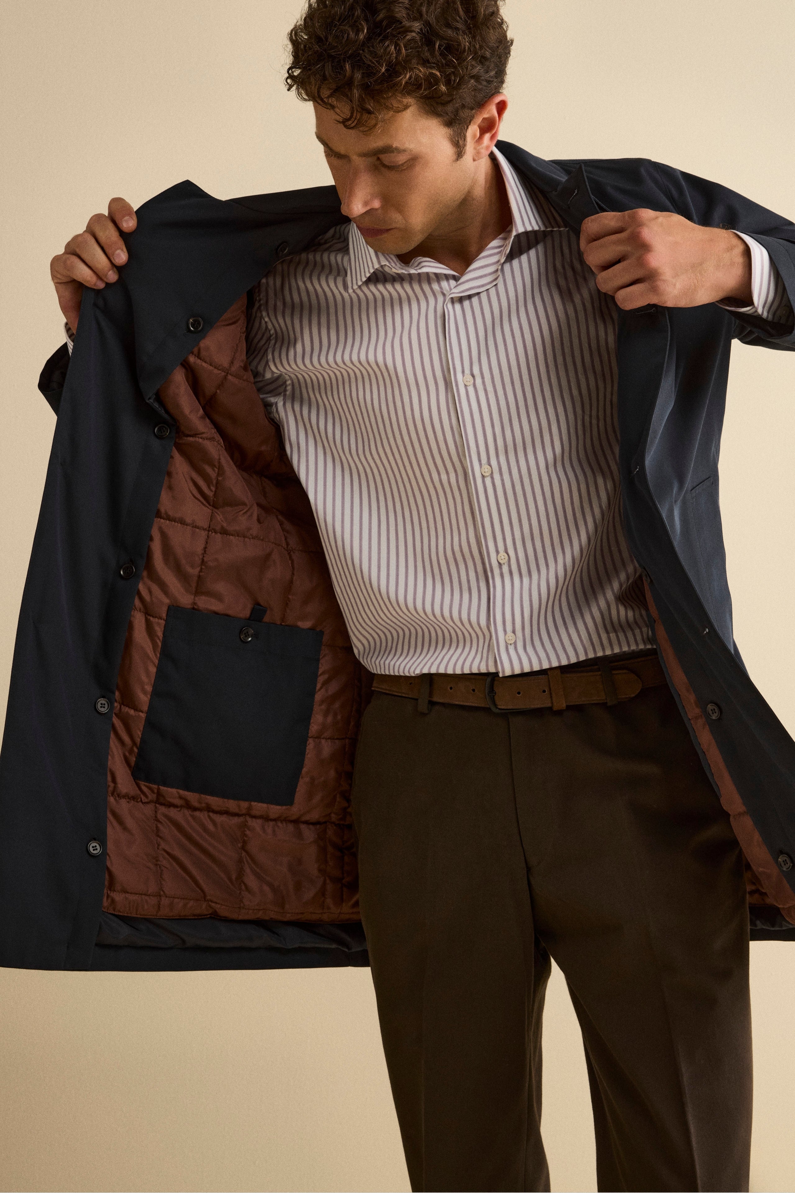 Impermeabile Invernale Midi con Trapunta - BLU