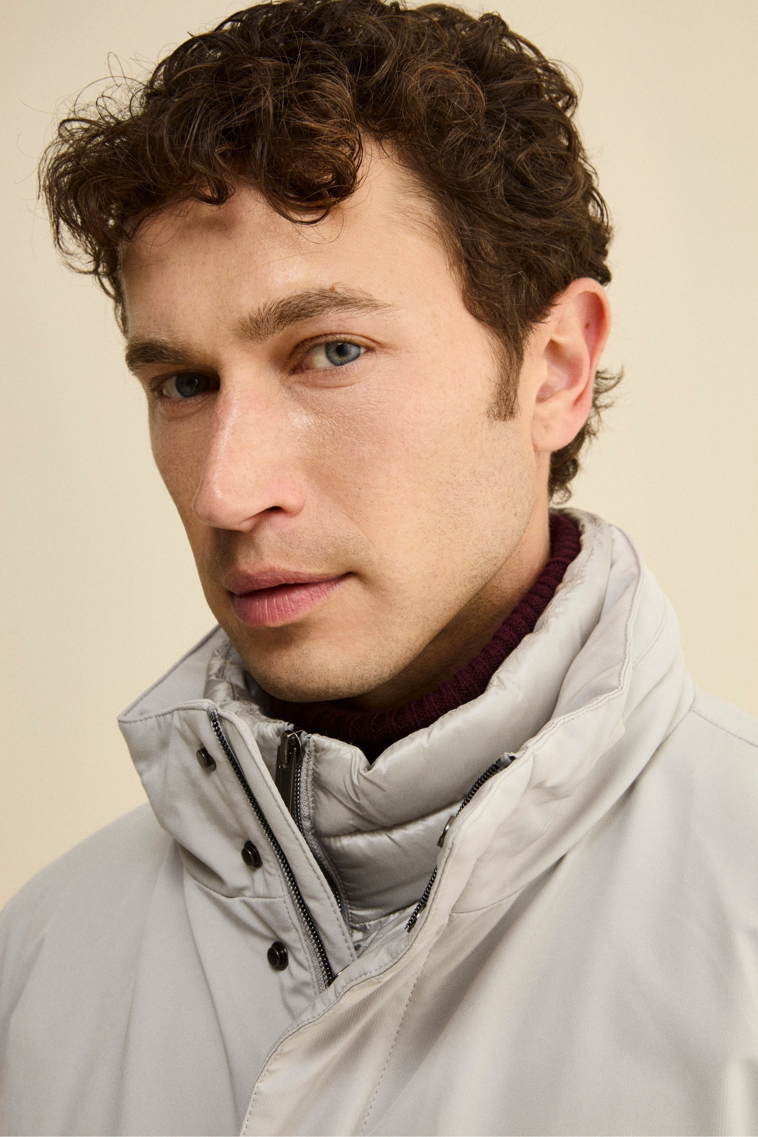 Giaccone Midi Imbottito con Pettorina - SABBIA