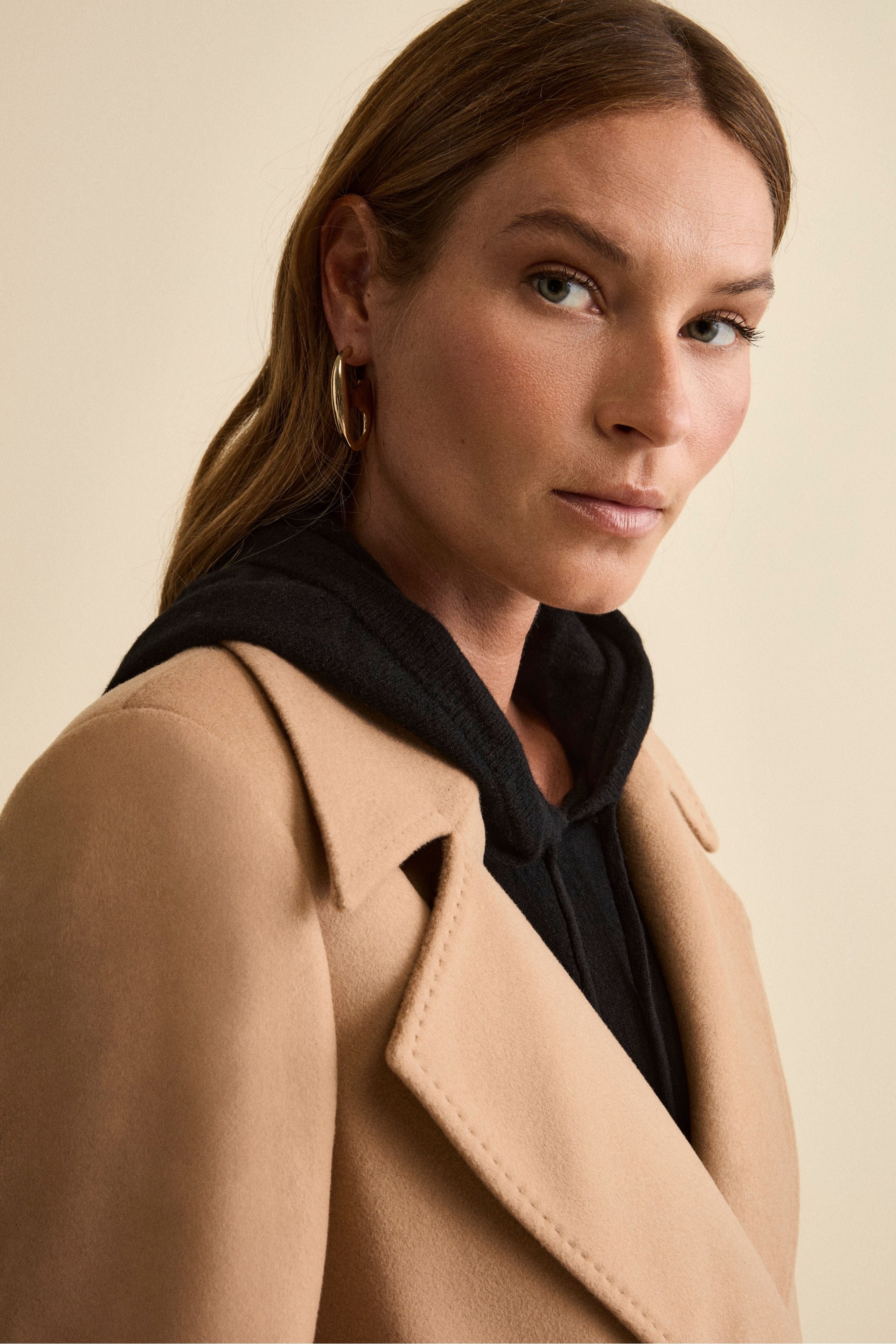 Cappotto Lungo Doppiopetto in Misto Lana e Cahsmere - CAMMELLO