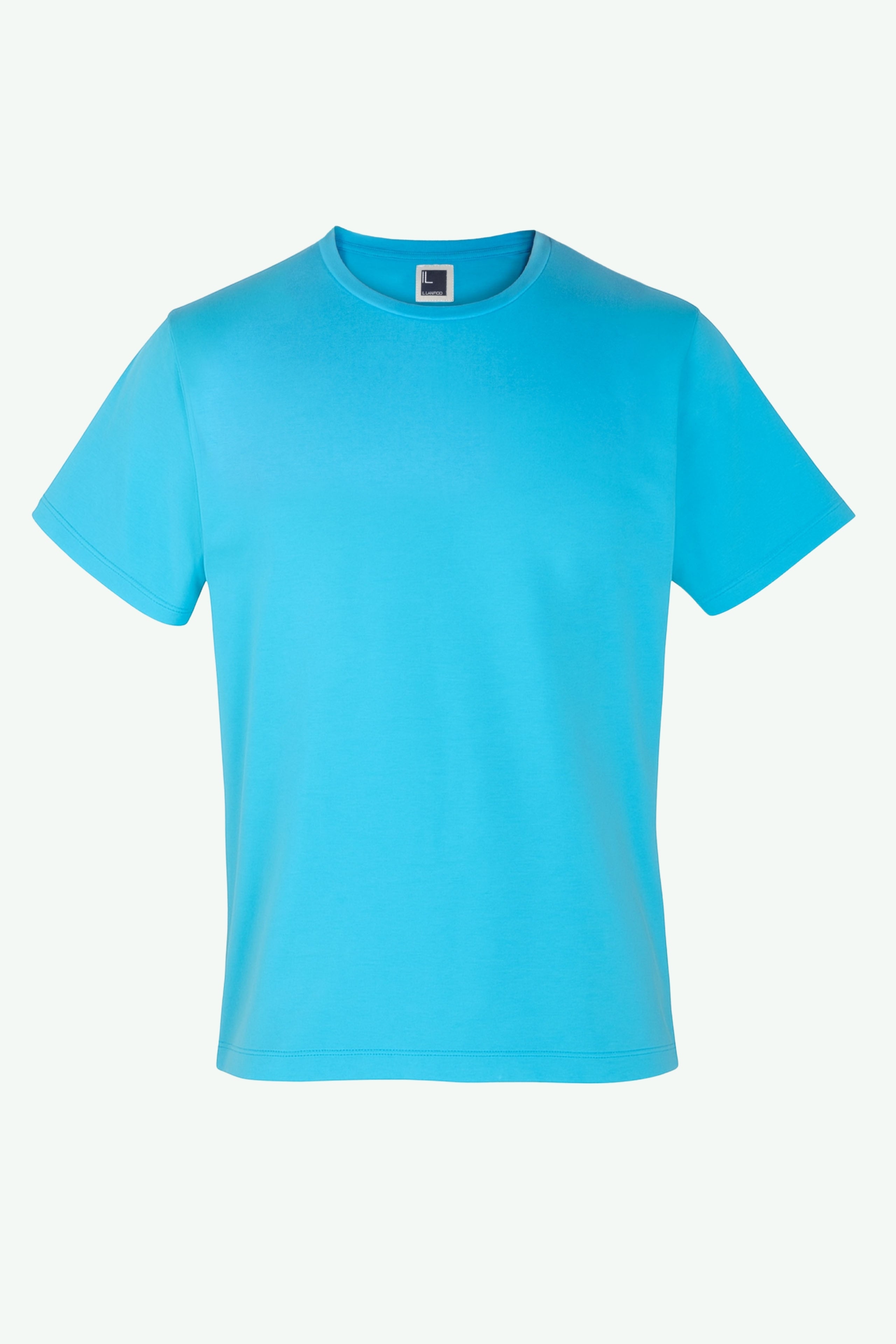 T-Shirt Girocollo in Jersey di Cotone - TURCHESE