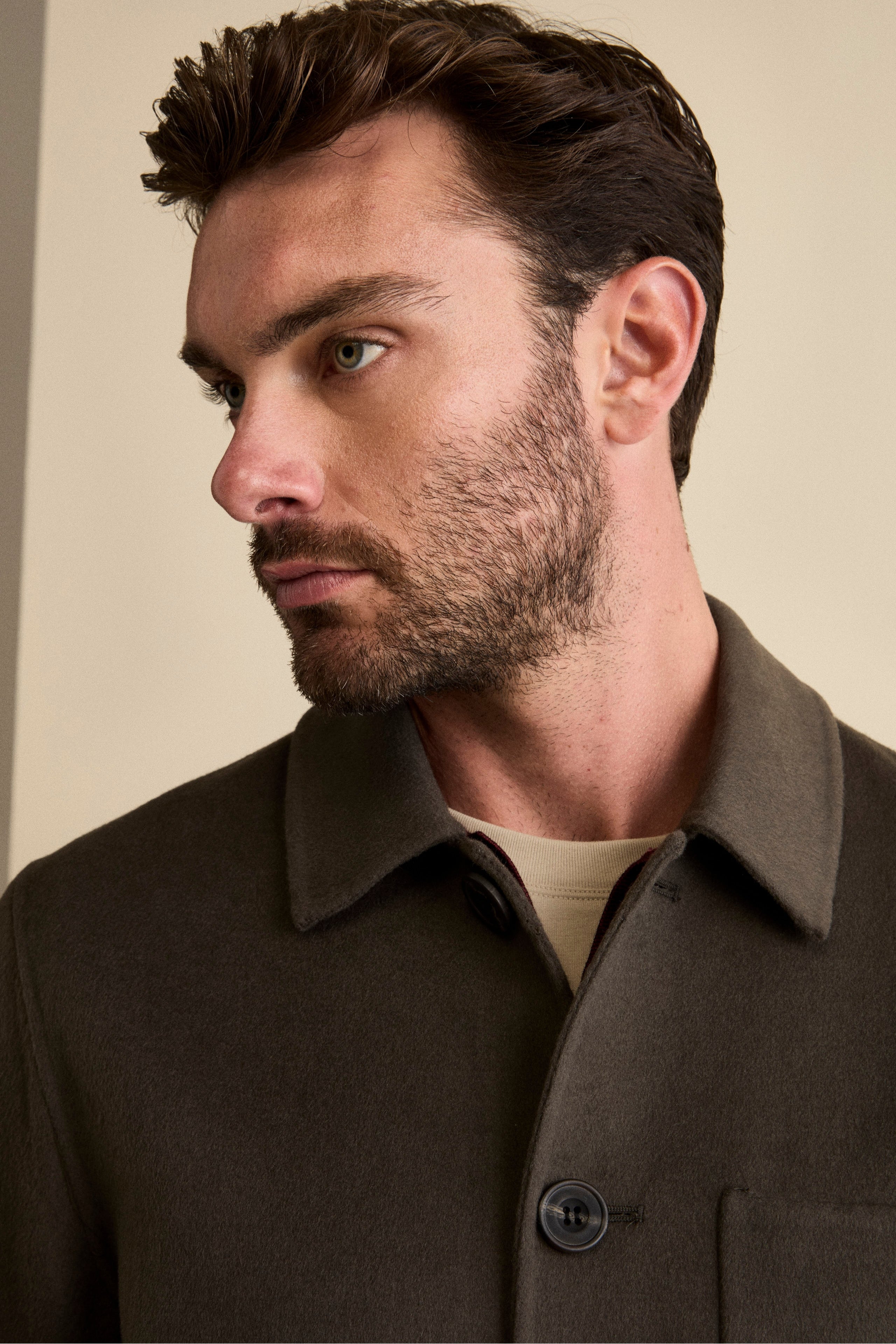 Giacca Camicia in Misto Lana - GRIGIO SCURO