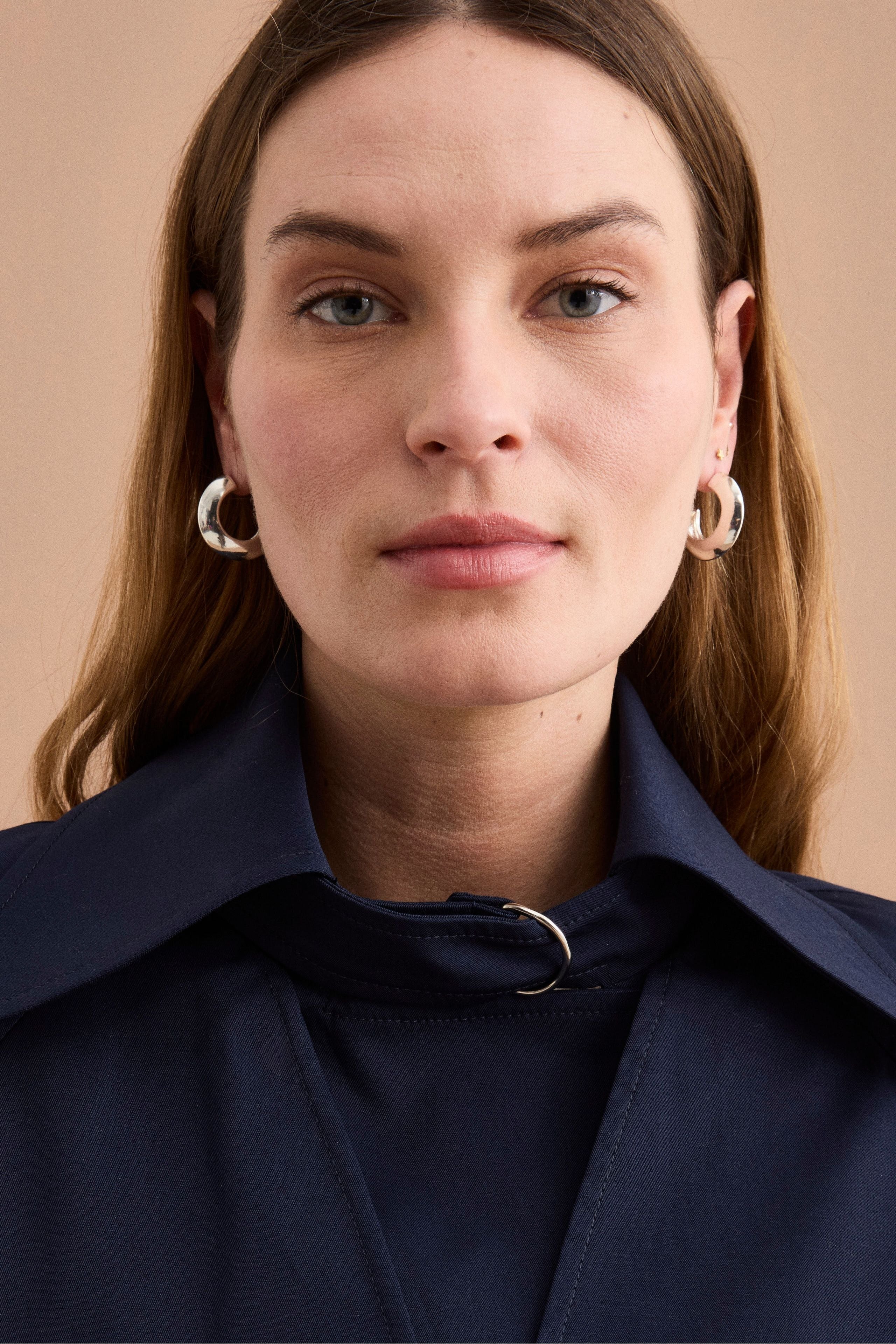 Trench Corto Doppiopetto in Cotone - BLU