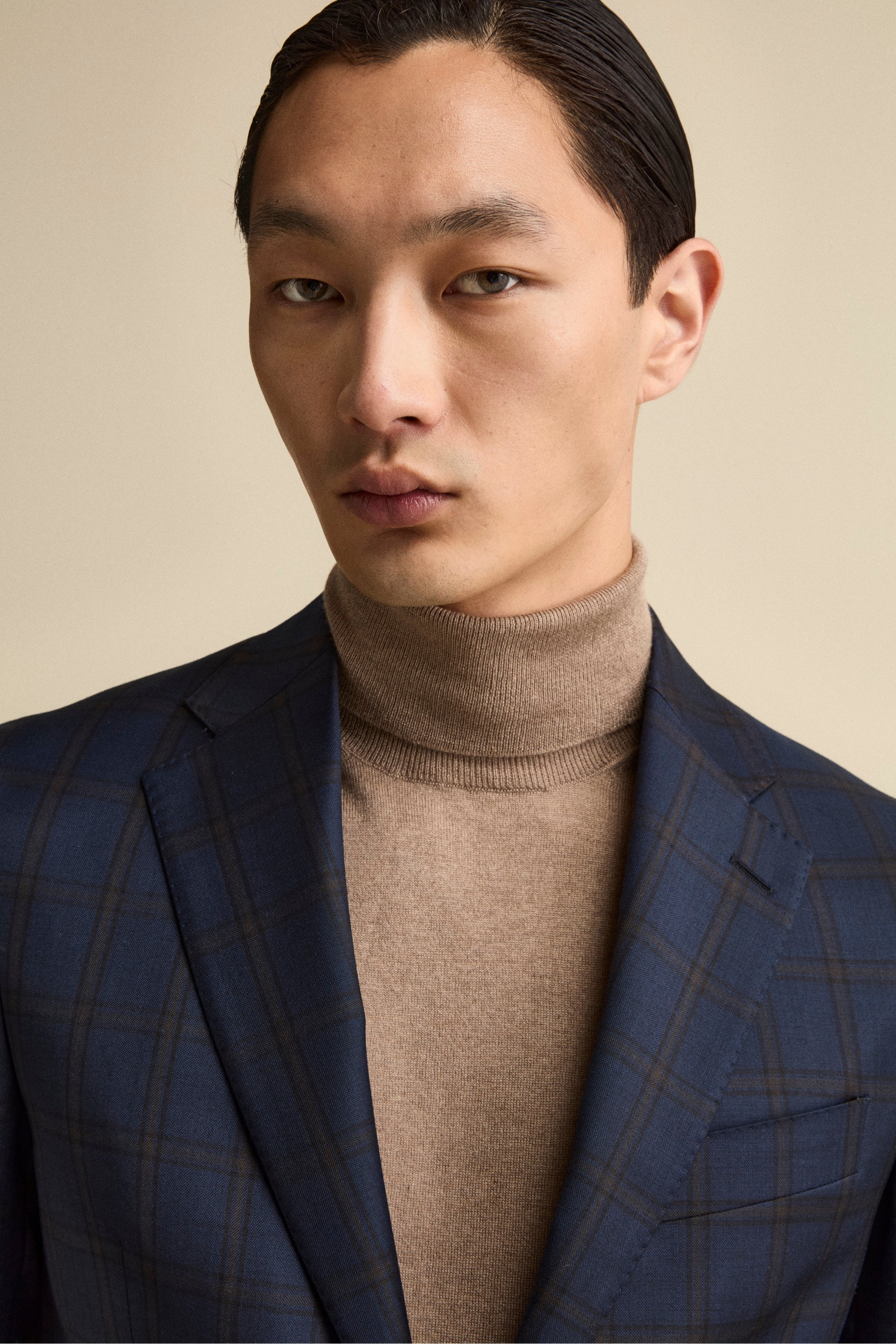 Abito Slim Fit Check Foderato in Lana Vergine - BLU QUADRI