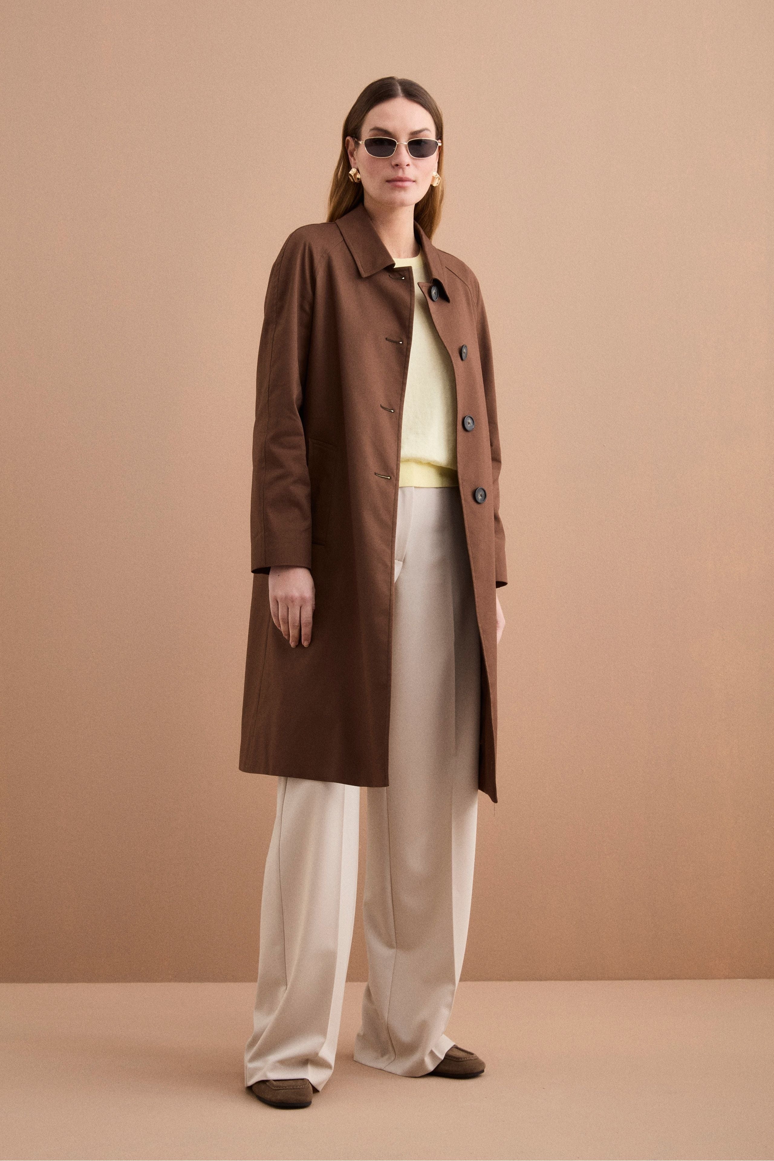 Pantalone Elegante a Palazzo con Piega - BEIGE