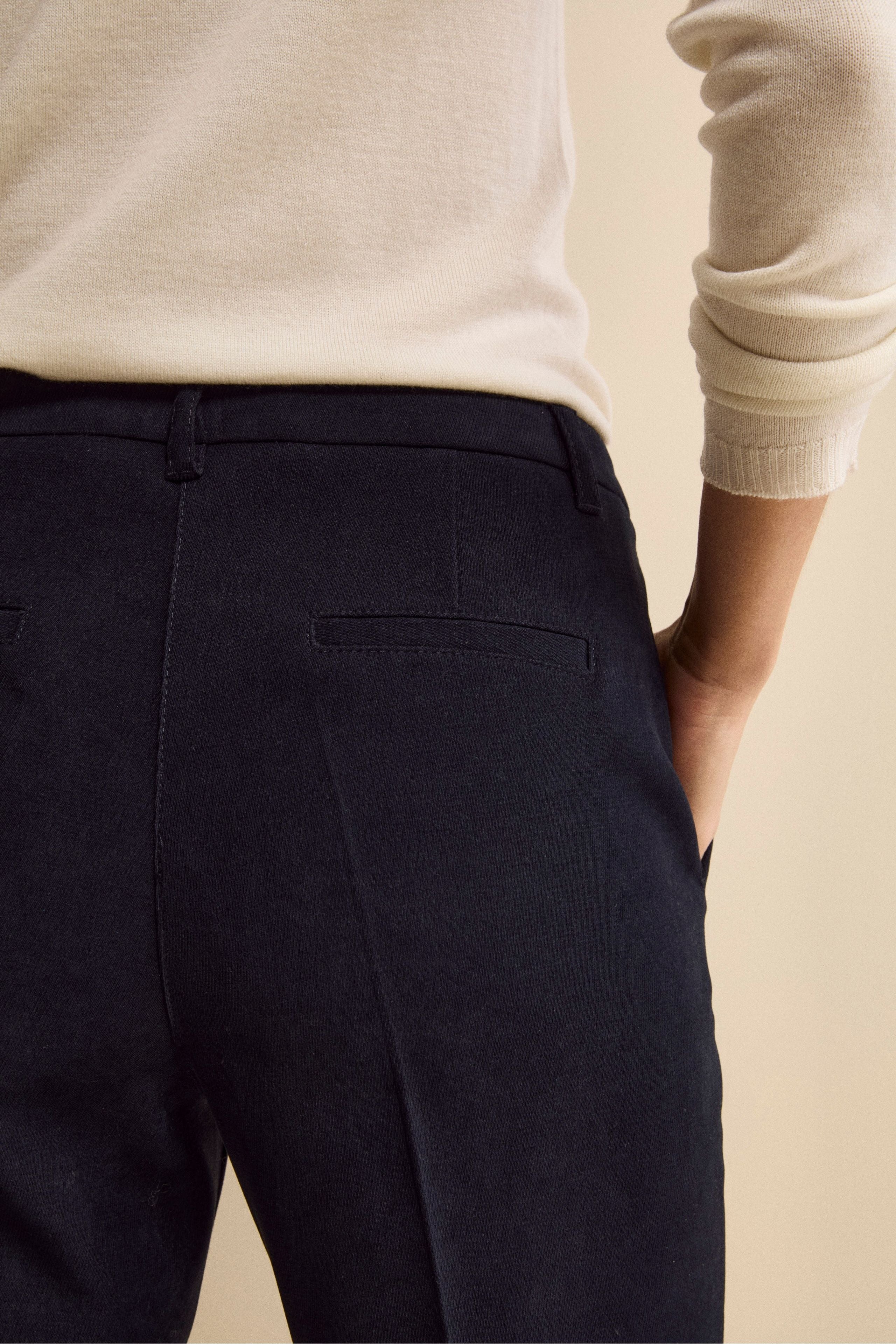 Pantalone a Sigaretta Regular Fit in Velluto - BLU