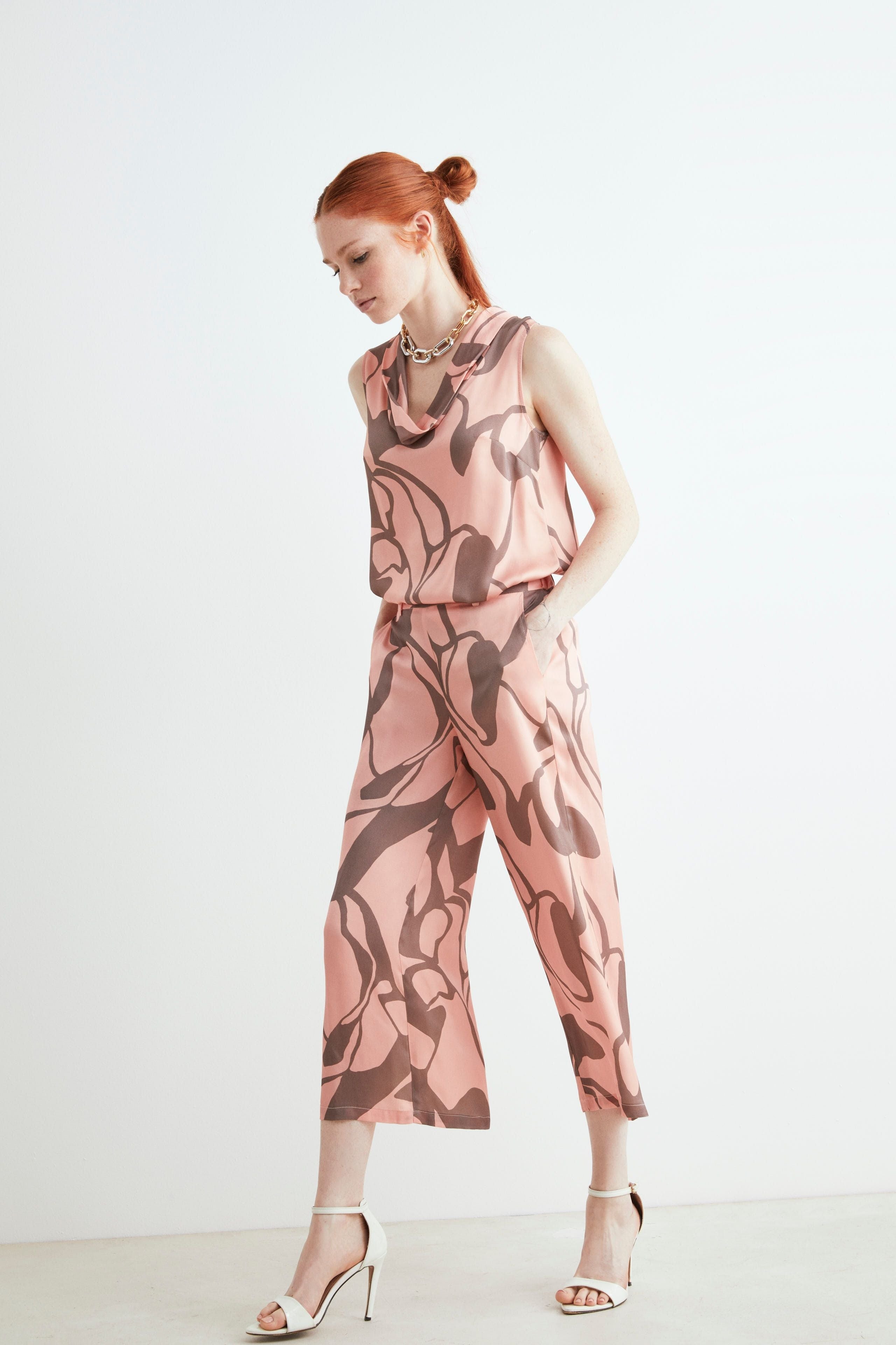 Pantalone leggero fantasia - FANT. ROSA