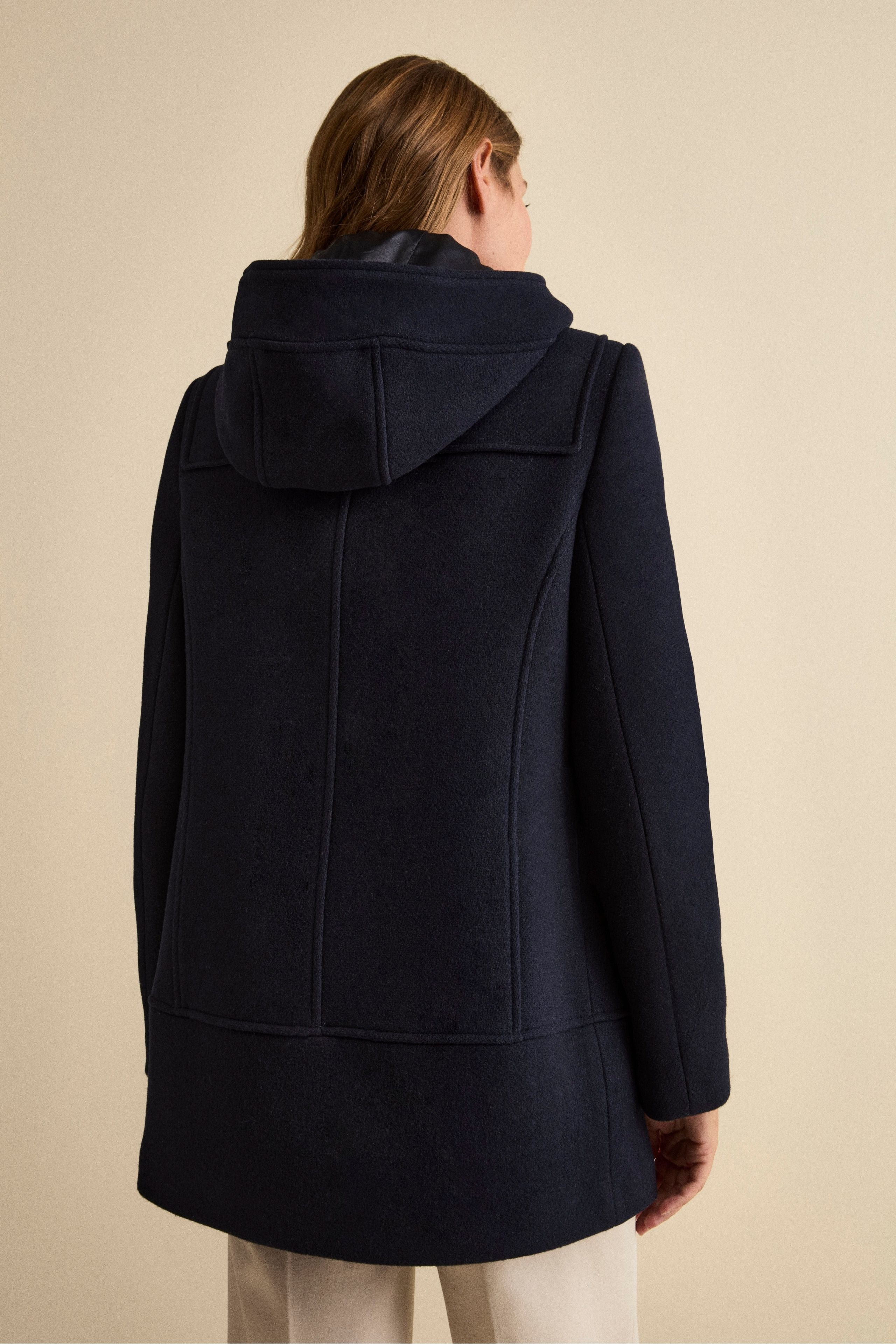 Cappotto Montgomery Misto Lana con Cappuccio - BLU