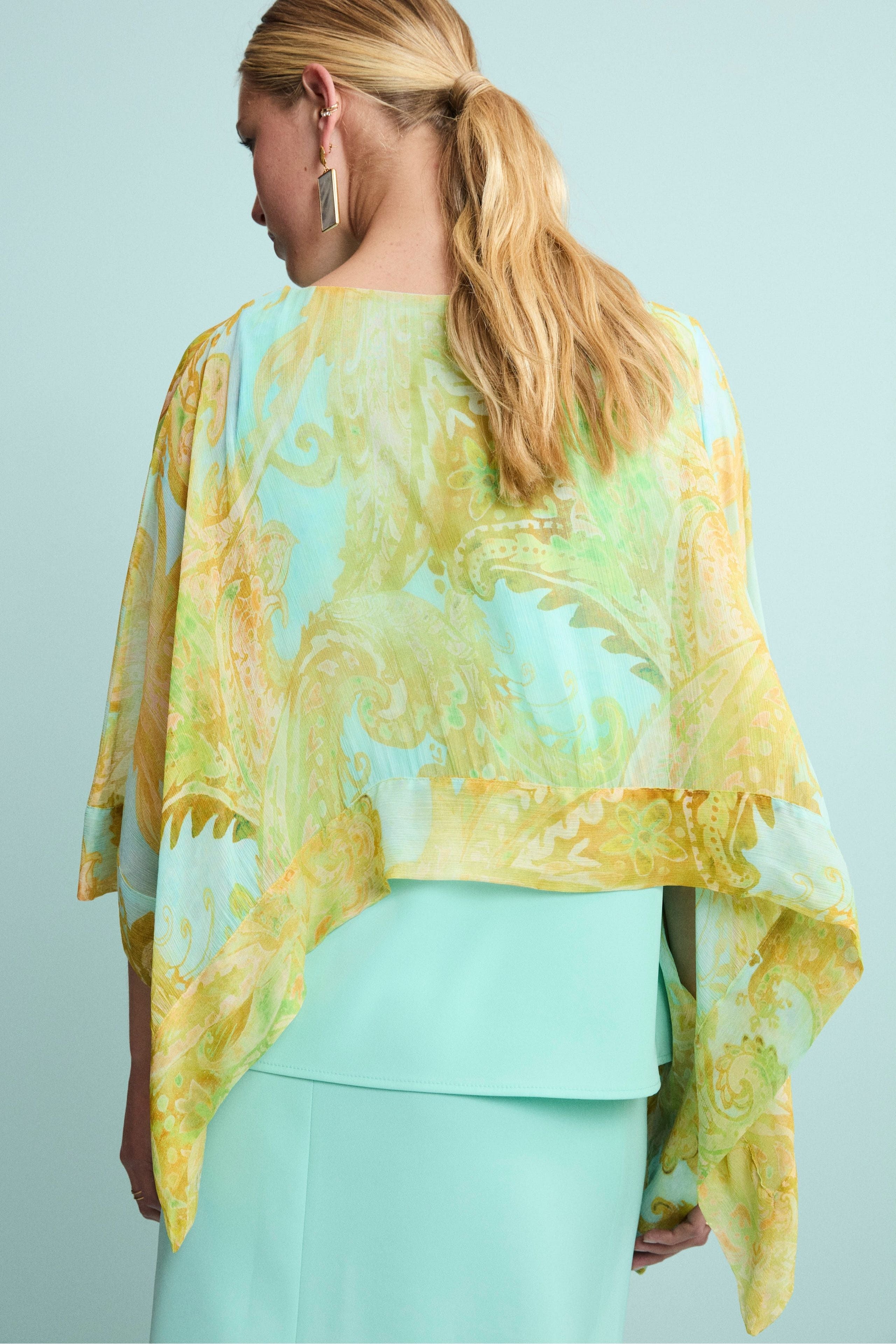 Blusa Creponne Elegante in Fantasia - FANT. ACQUA