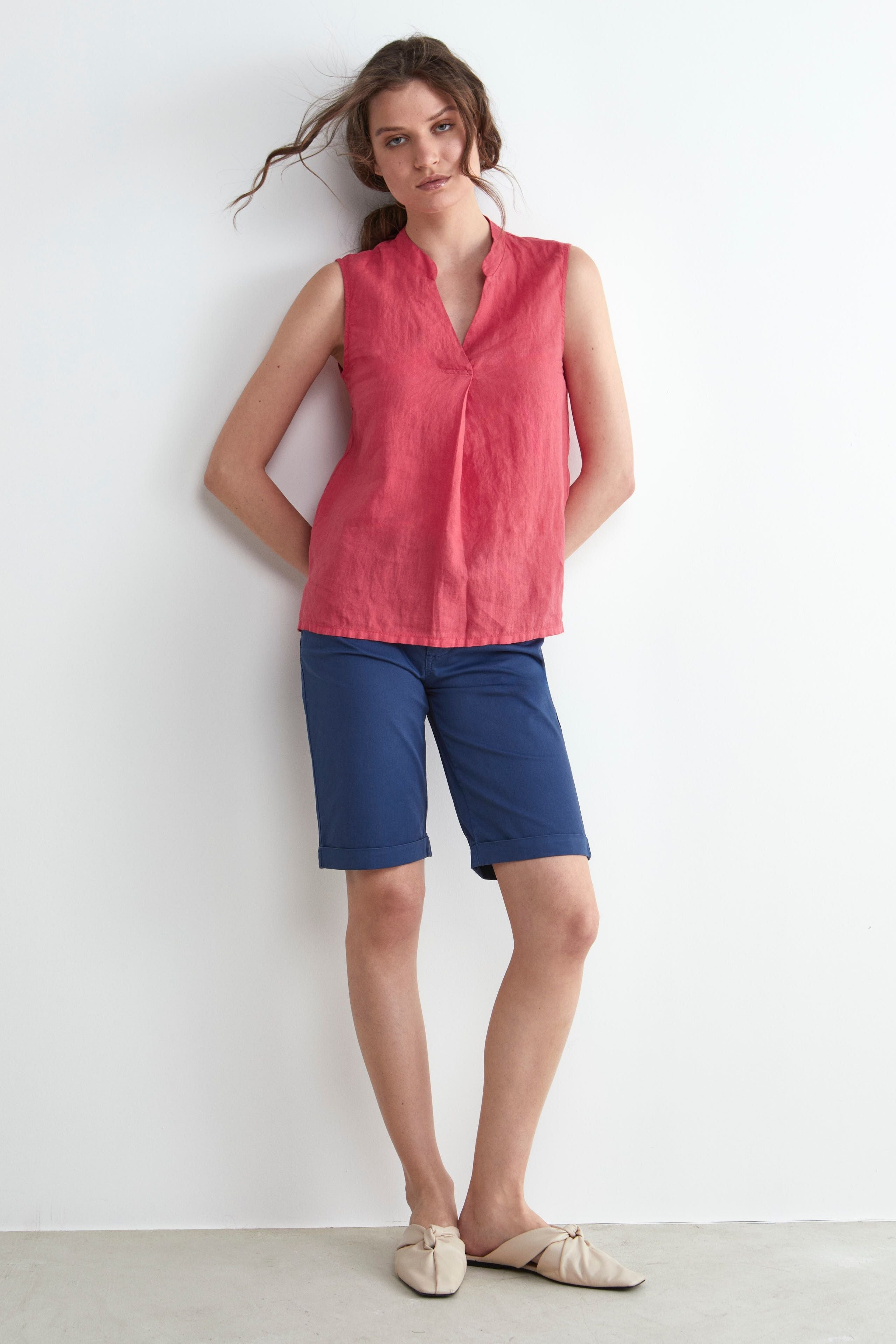 Bermuda in cotone - BLU APERTO