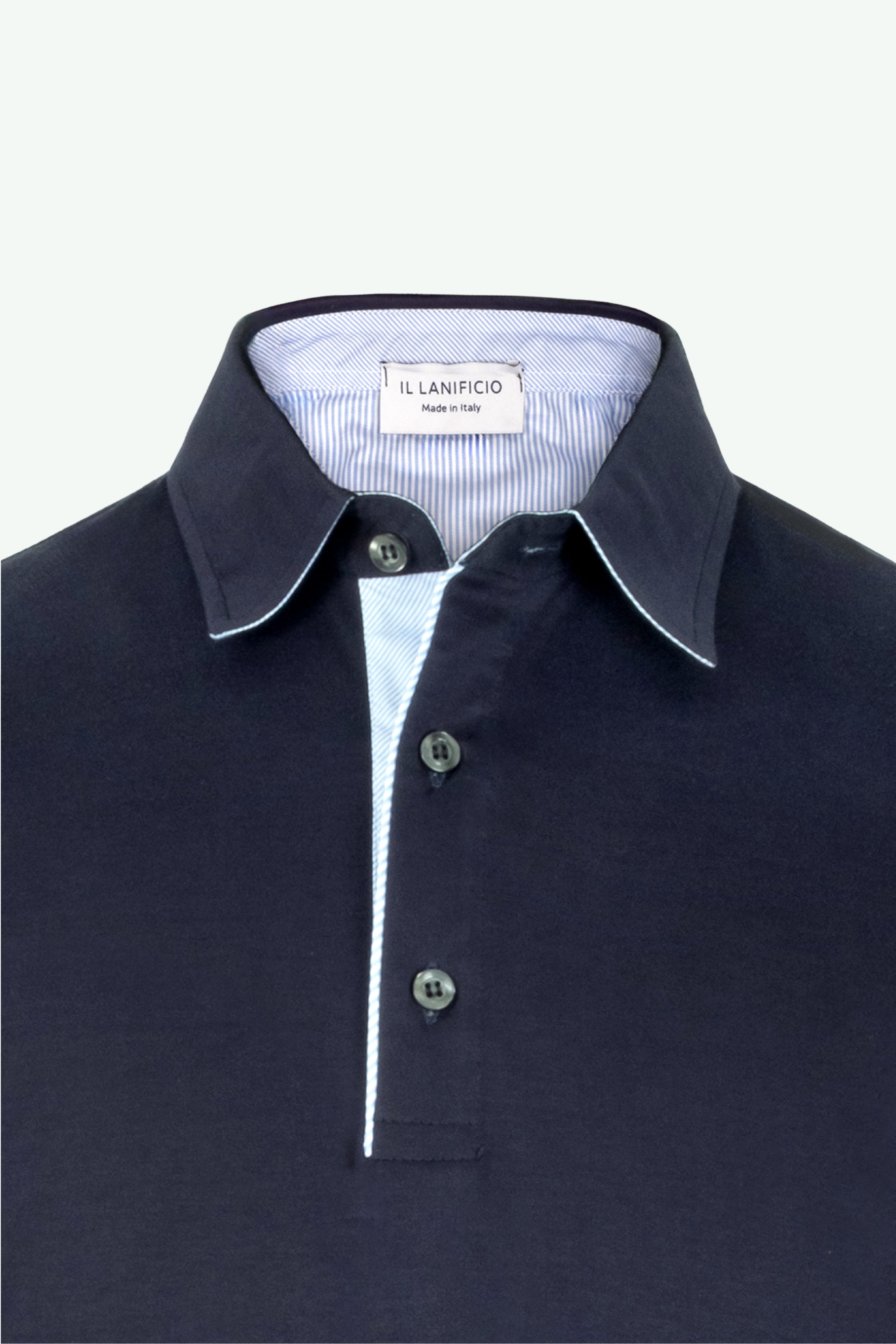 Polo Jersey Mezza Manica in Filo di Scozia - BLU NOTTE