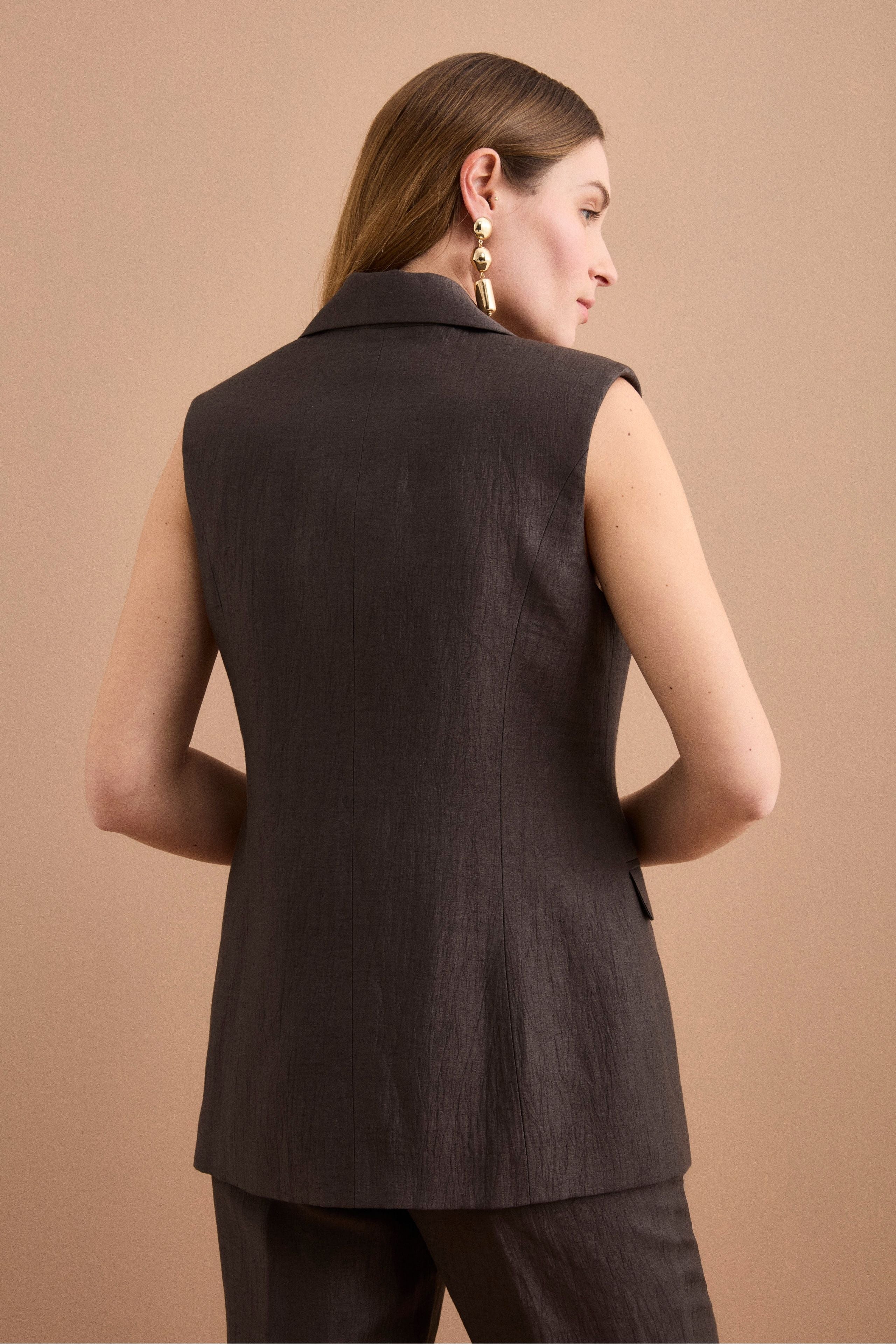 Gilet Doppiopetto in Misto Lino - T.MORO