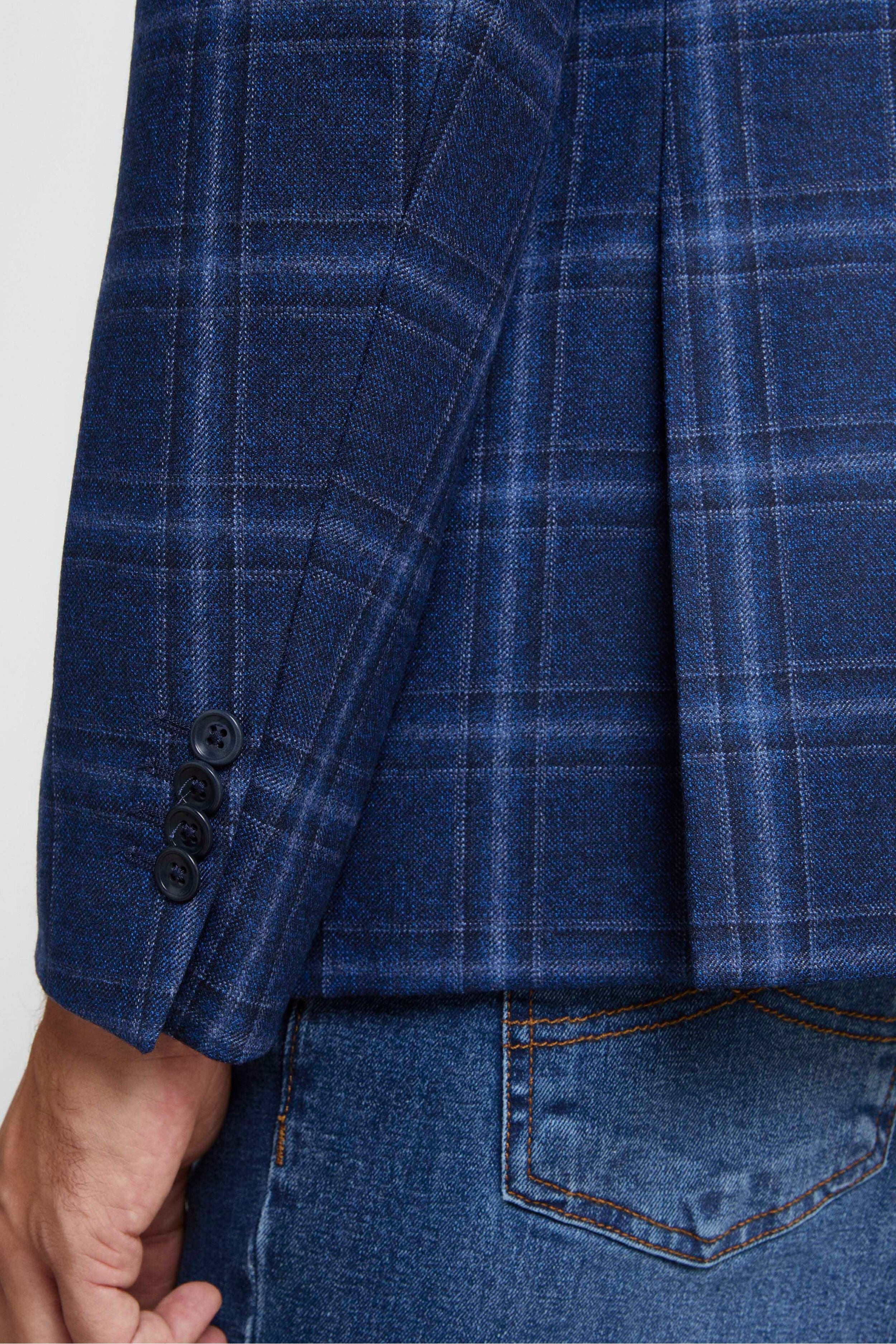 Giacca Elegante in Lana - BLU QUADRI