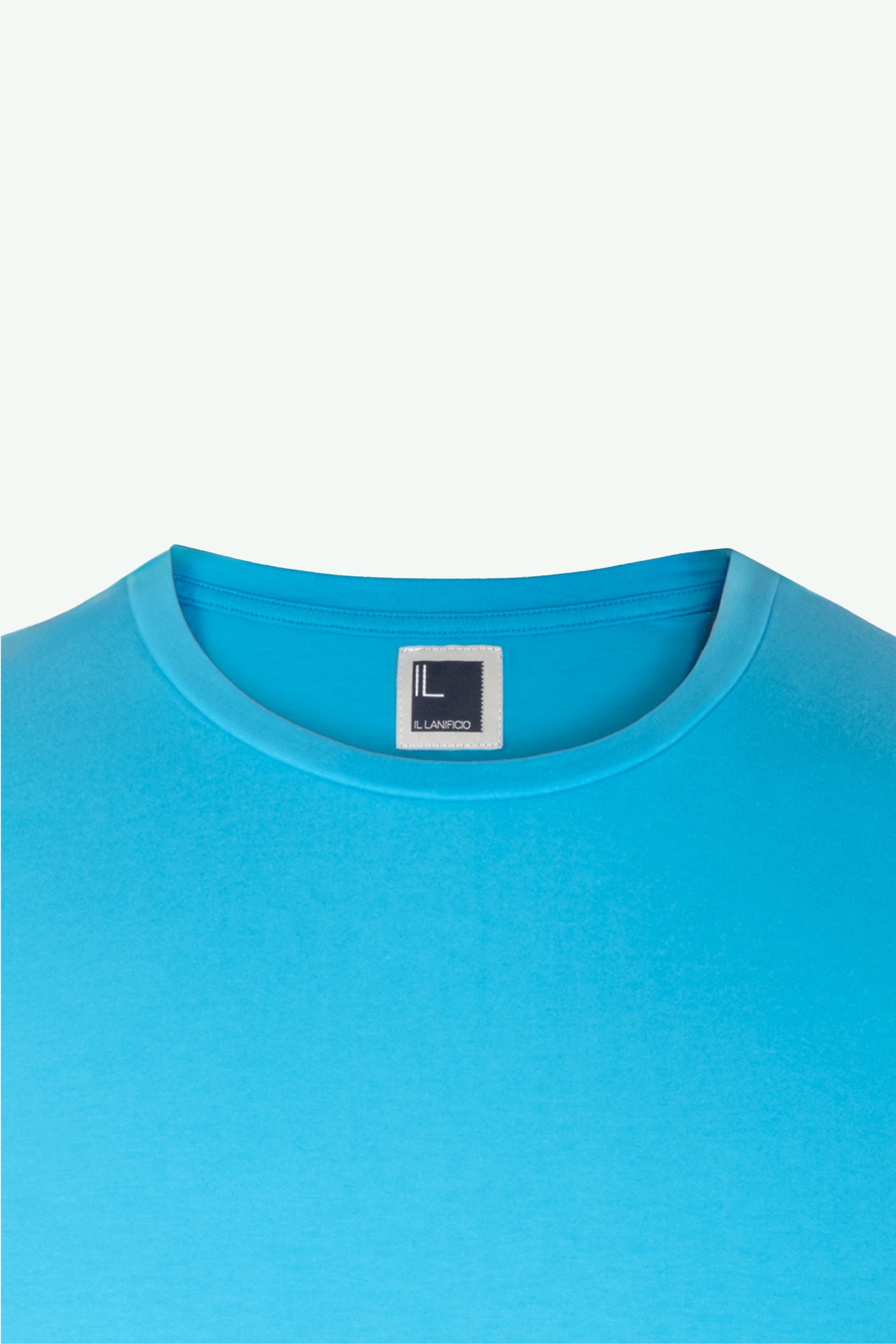 T-Shirt Girocollo in Jersey di Cotone - TURCHESE