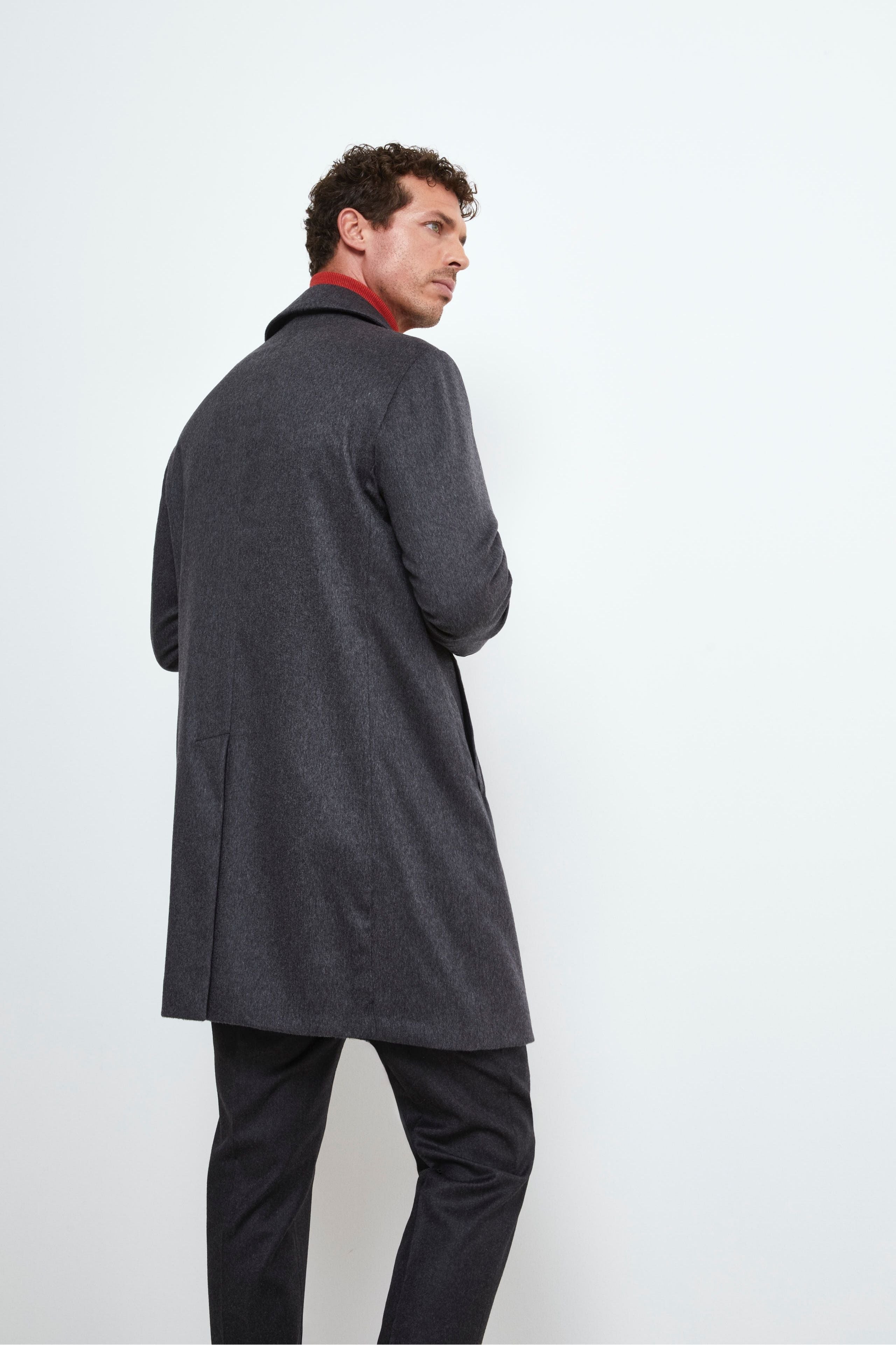 Cappotto Foderato in Cashmere - GRIGIO