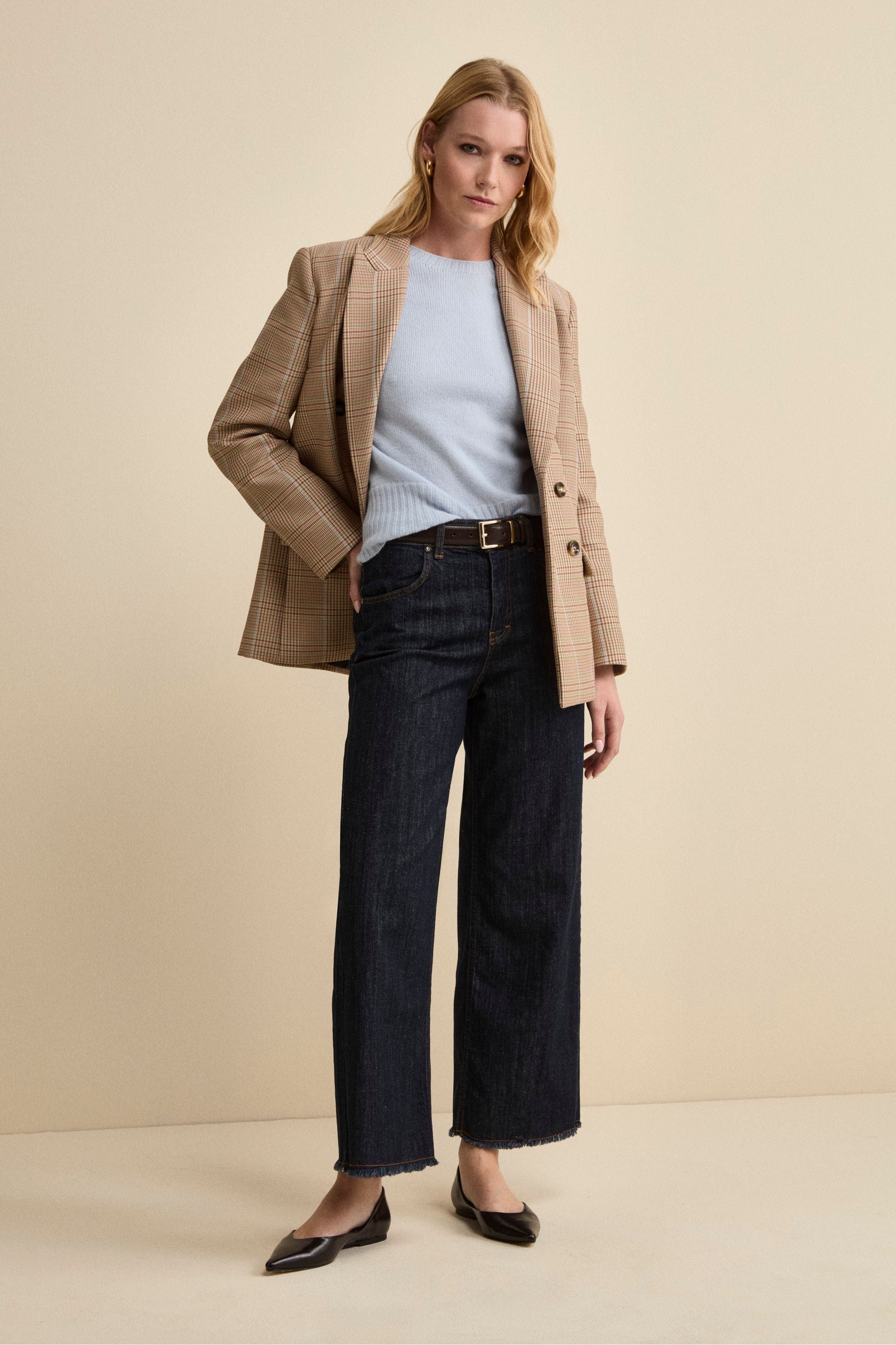 Jeans Sfrangiato a Gamba Larga - DENIM